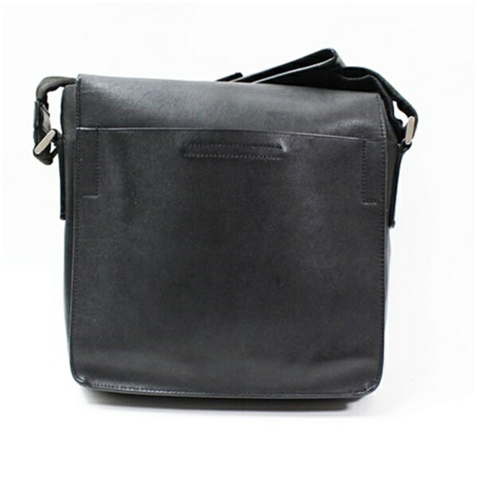 Prada Black Leather Suede Messenger Bag Pouch Shoulder Bag (Pre-Owned)