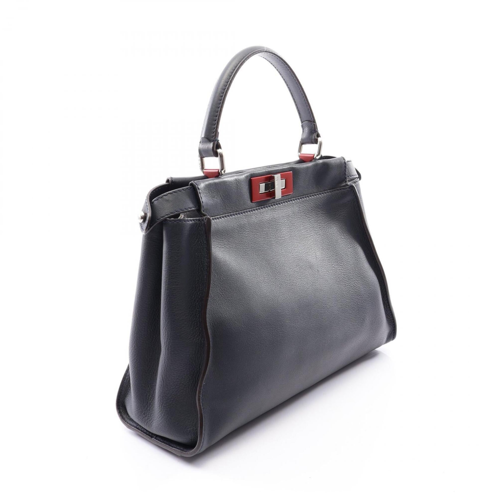 Fendi Navy Leather Handbag (Pre-Owned)