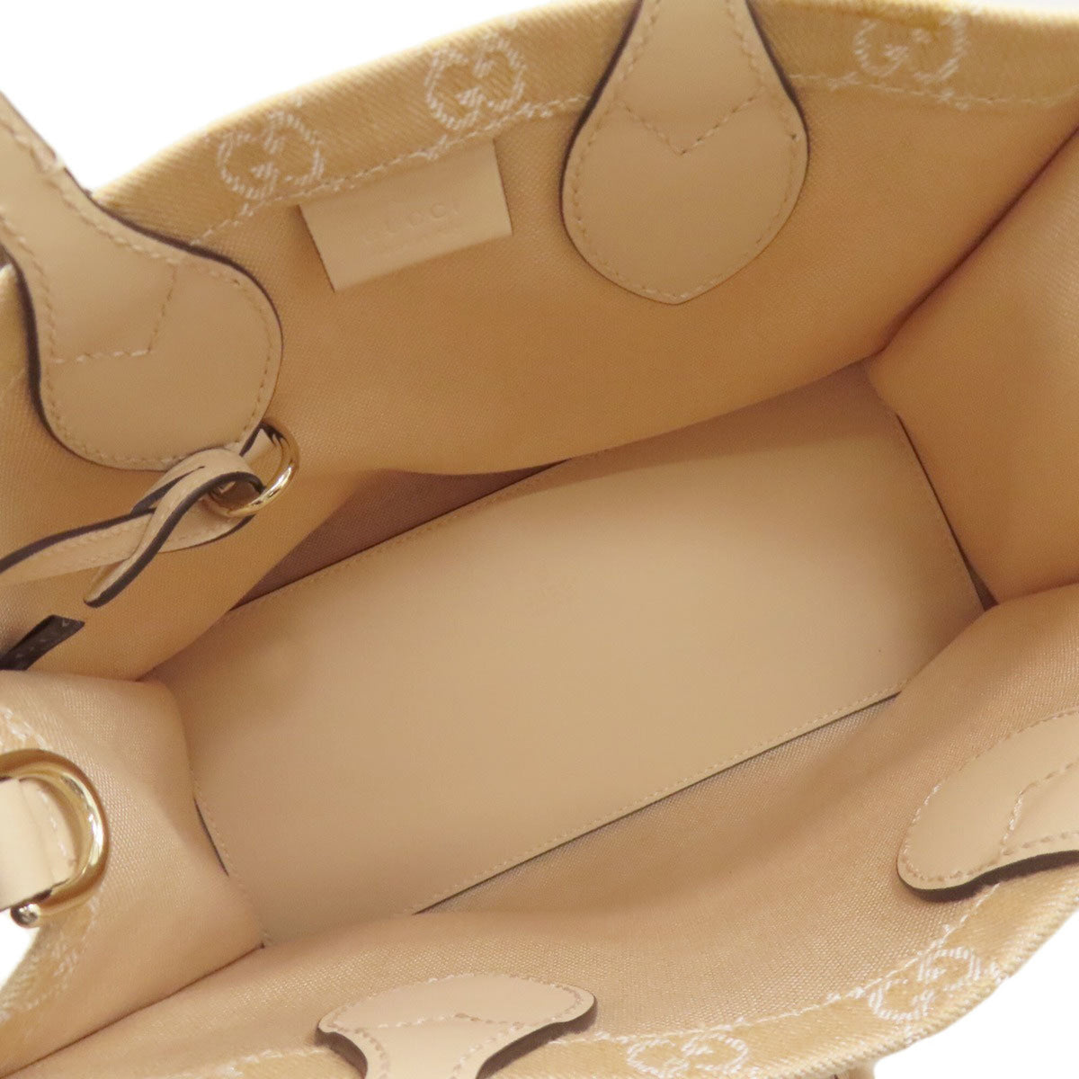 Gucci Beige Canvas Handbag Pouch (Pre-Owned)