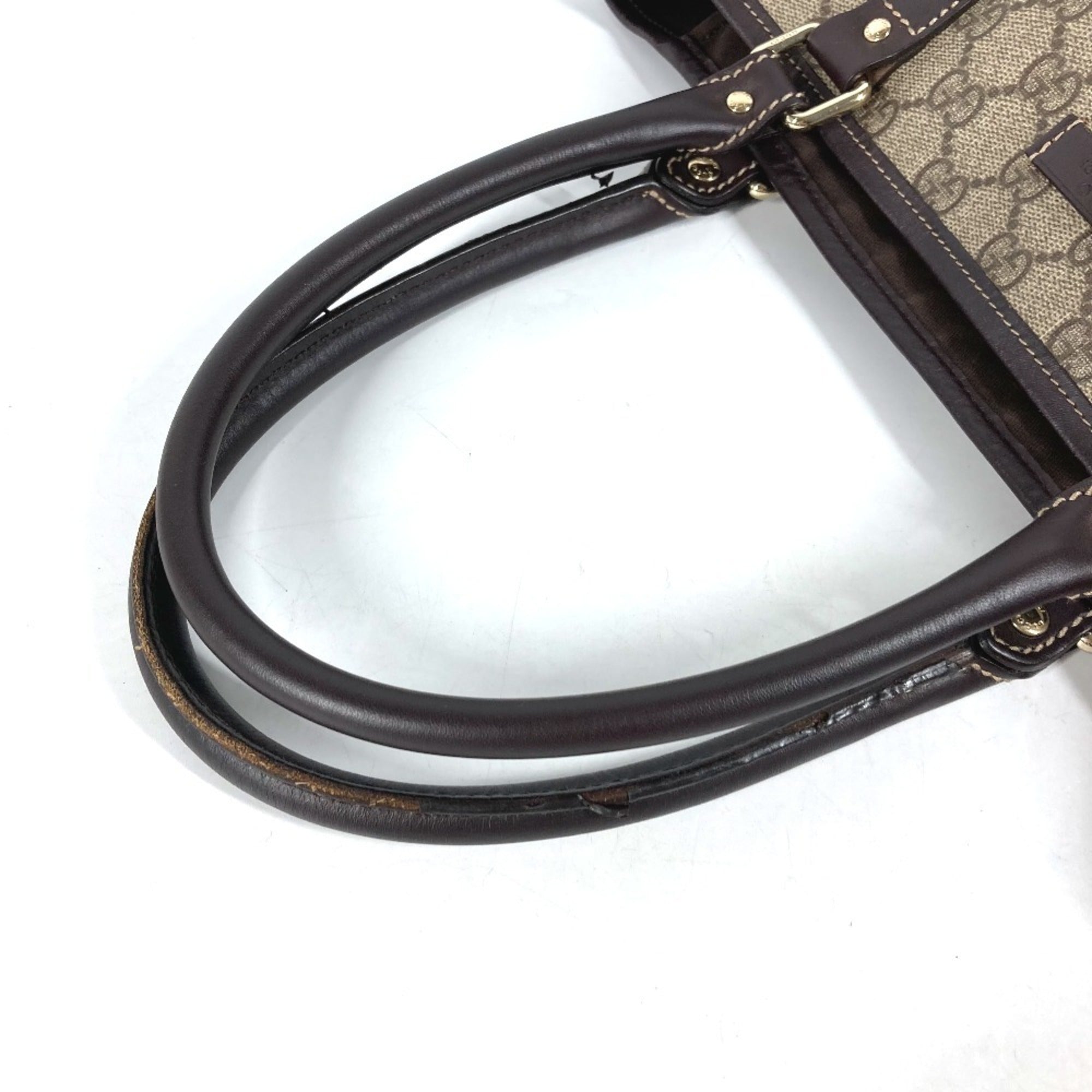 Gucci Gg Plus Beige Dark Brown Gg Plus Shoulder Bag Tote Bag (Pre-Owned)
