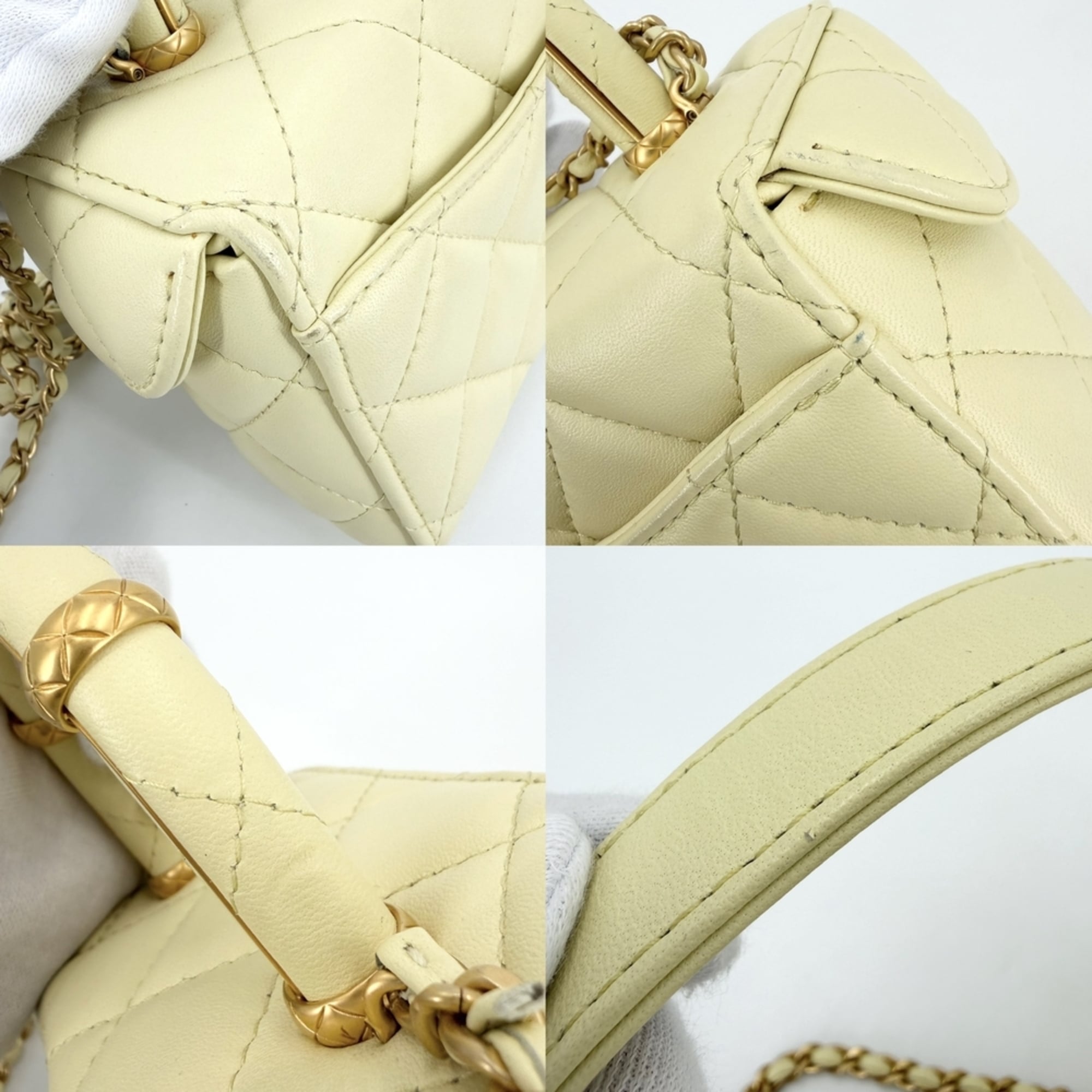 Chanel Matelasse Yellow Leather Handbag Shoulder Bag (Pre-Owned)