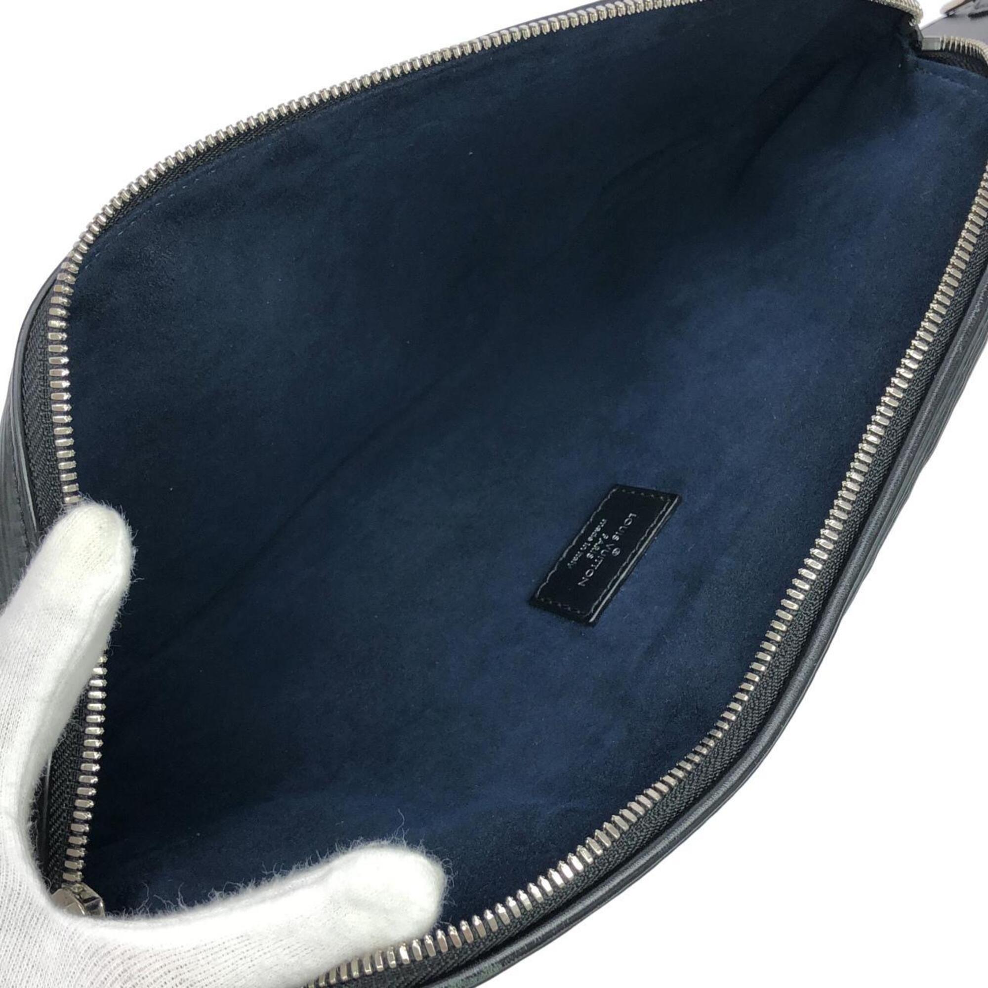 Louis Vuitton Black Leather Shoulder Bag (Pre-Owned)