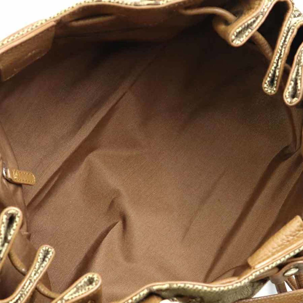 Bvlgari Brown Canvas Leather Handbag (Pre-Owned)