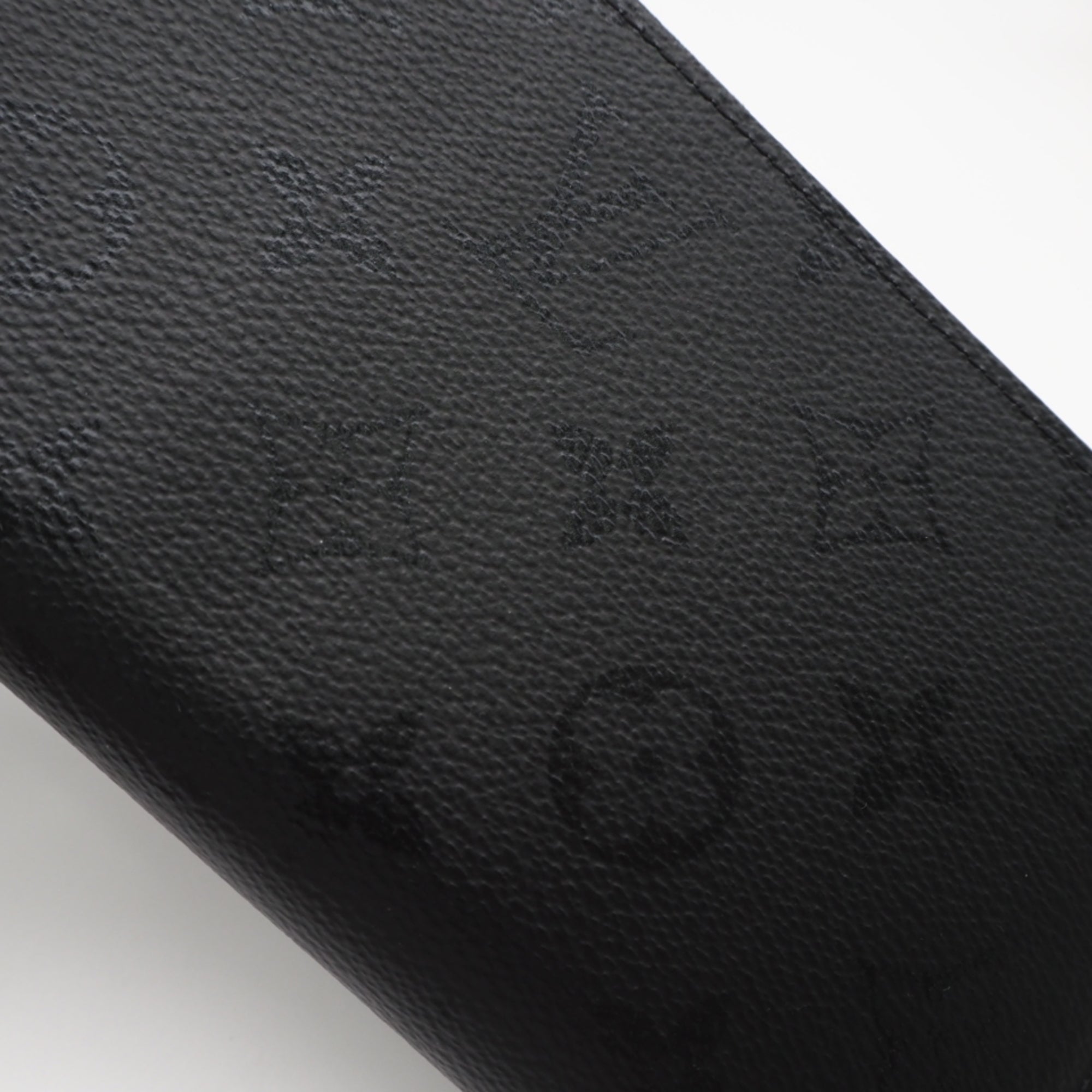 Louis Vuitton Monogram Black Coated Canvas Long Wallet (Bi-Fold) (Pre-Owned)