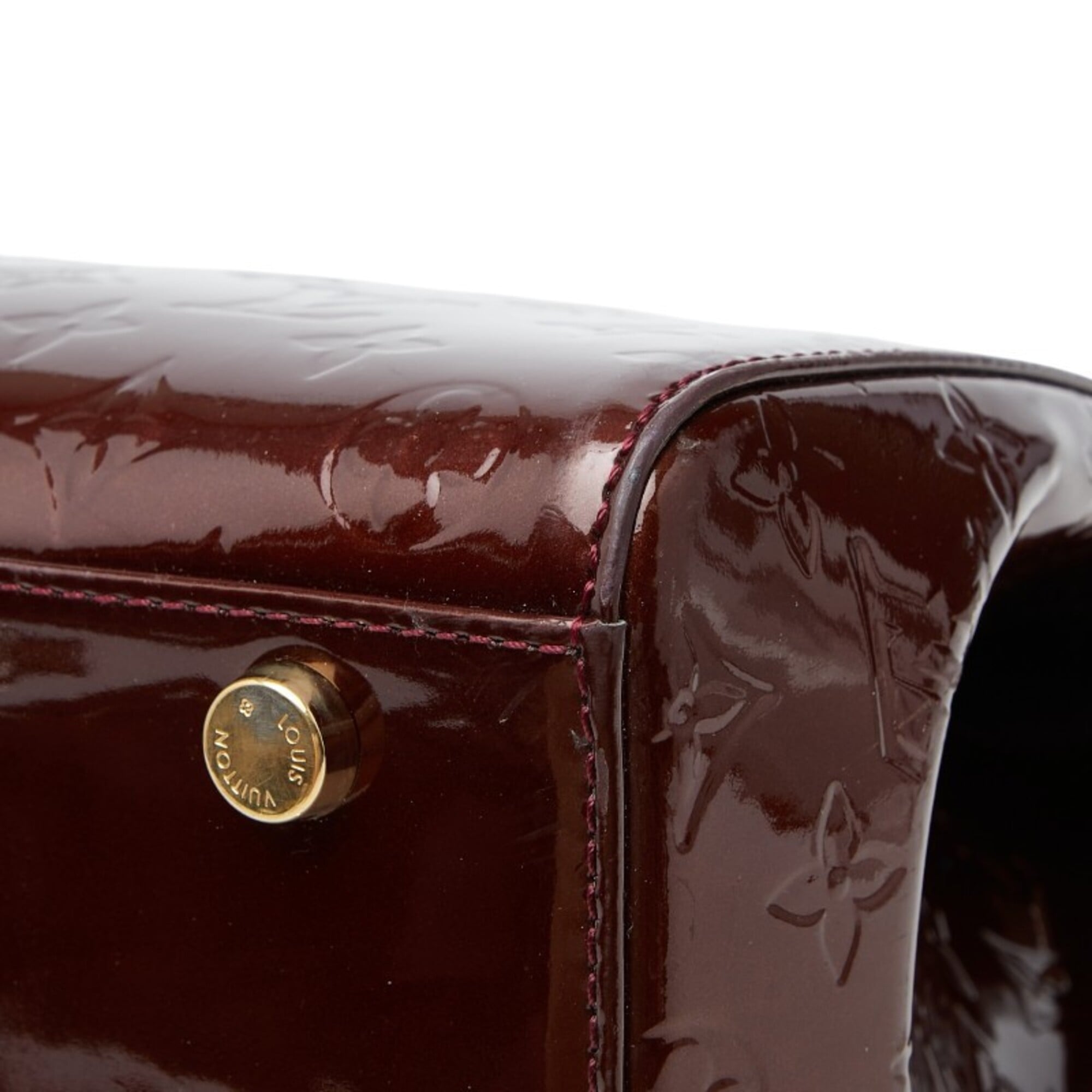 Louis Vuitton Red Color Rouge Fauviste Wine Patent Leather Handbag (Pre-Owned)