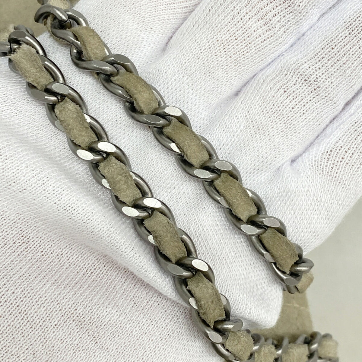Chanel Gray Suede Handbag (Pre-Owned)