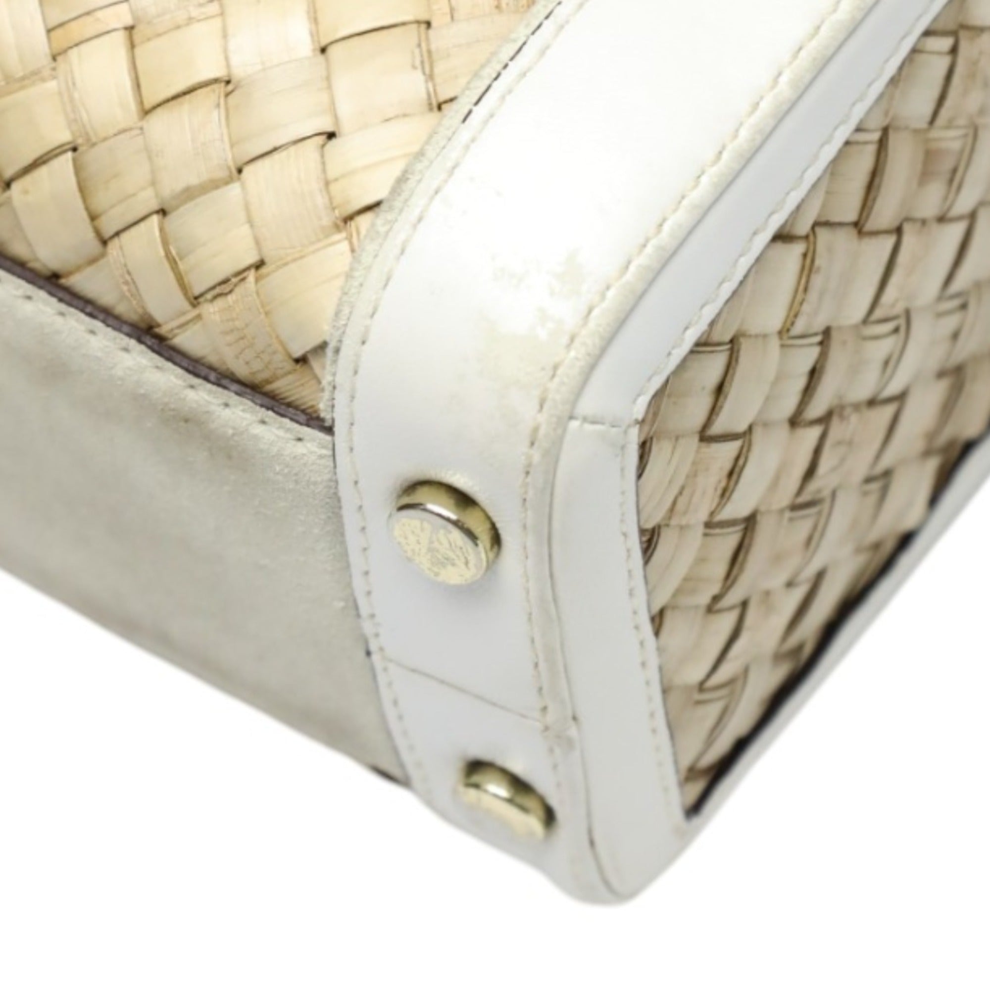 Coach White Leather Handbag Tote Bag (Pre-Owned)