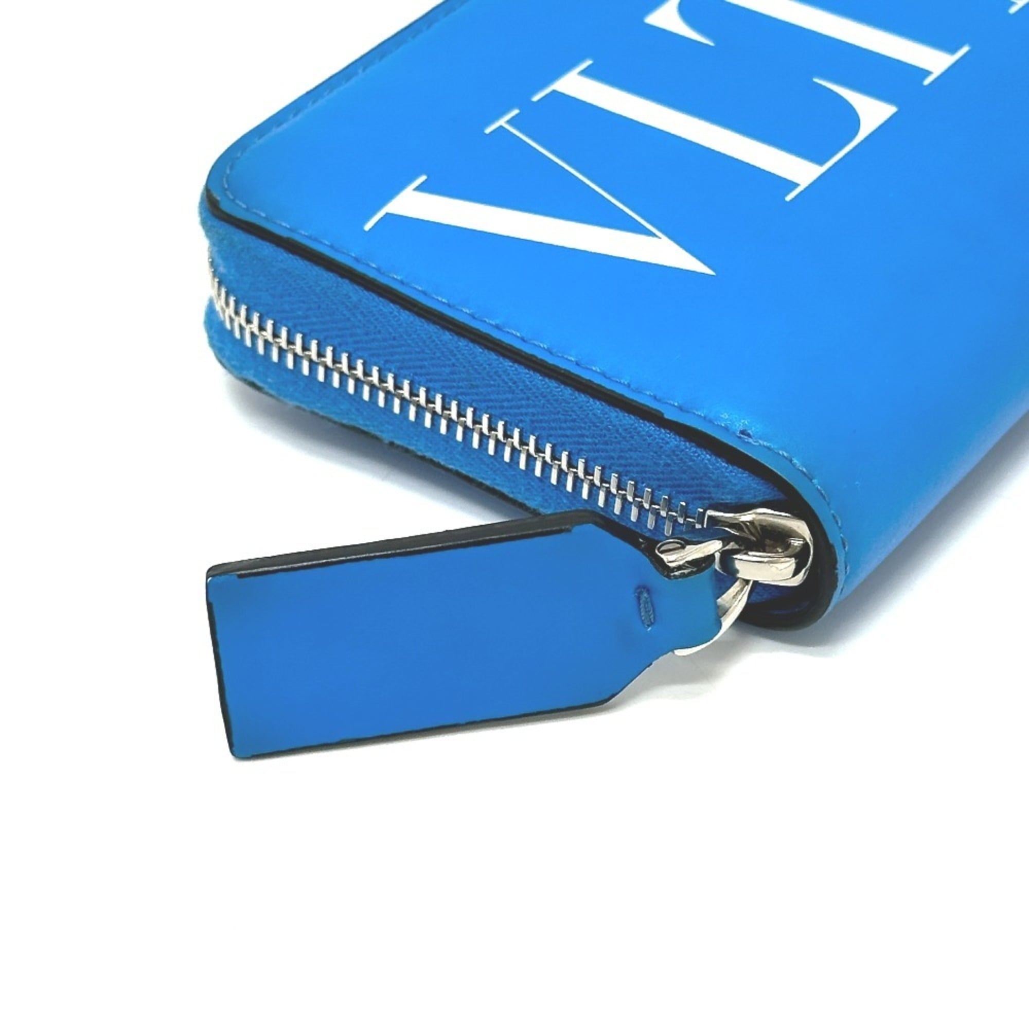 Valentino Blue Leather Long Wallet (Bi-Fold) (Pre-Owned)