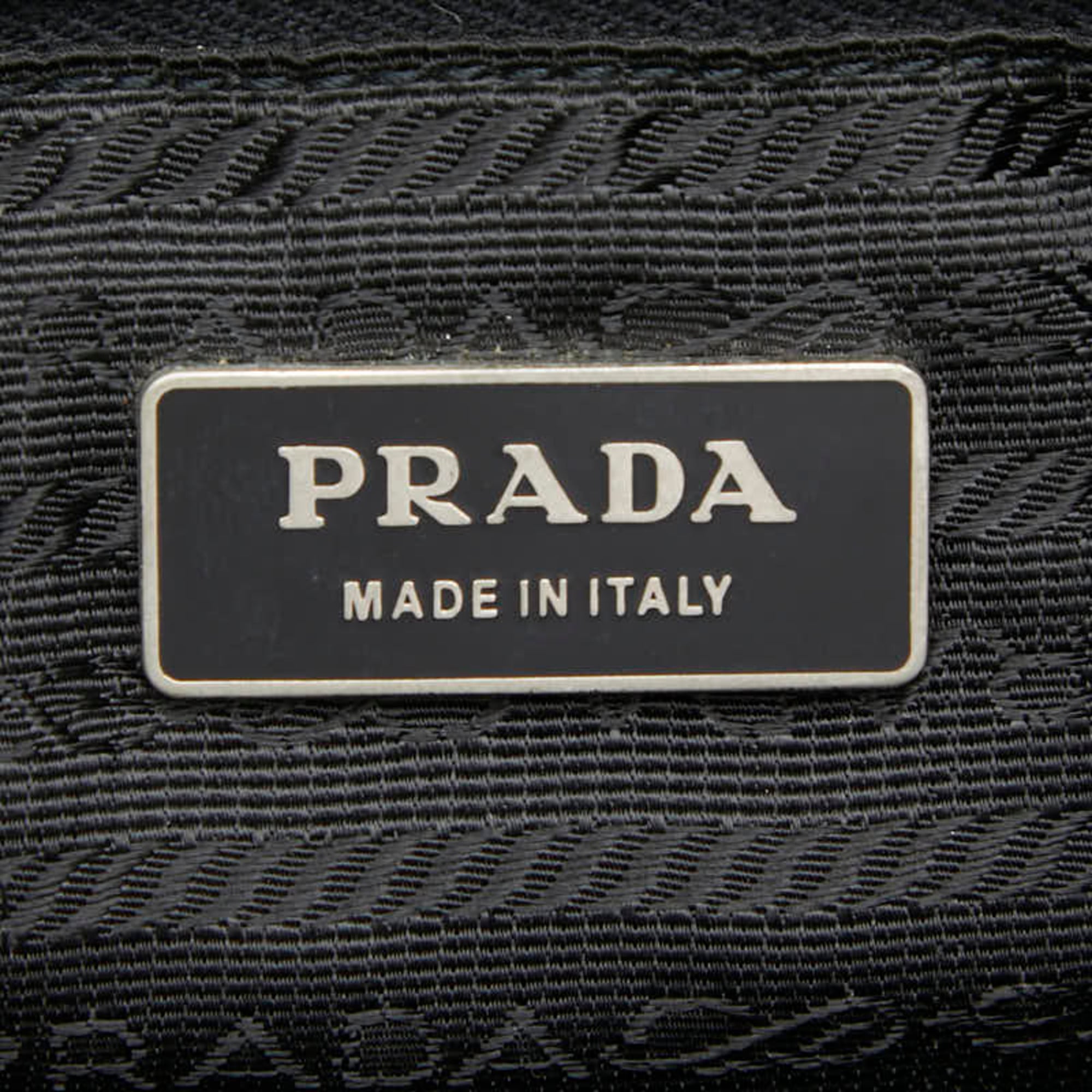 Prada Black Nylon Leather Messenger Bag Shoulder Bag (Pre-Owned)