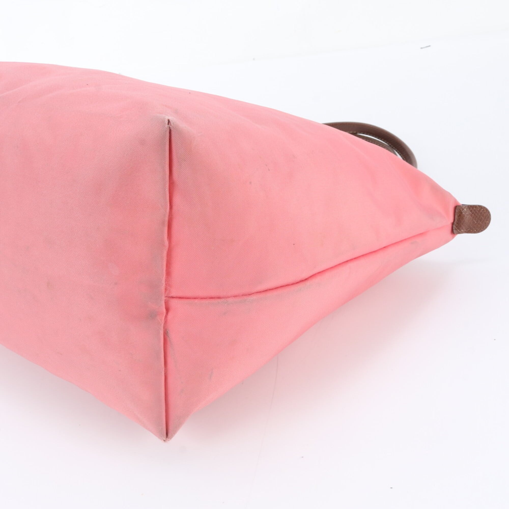 Longchamp Pink Leather Nylon Shoulder Bag Tote Bag (Pre-Owned)