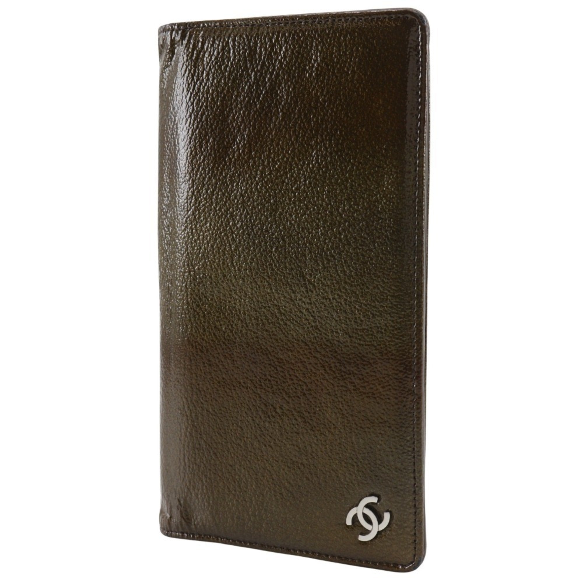 Chanel Bronze Leather Long Wallet (Bi-Fold) (Pre-Owned)