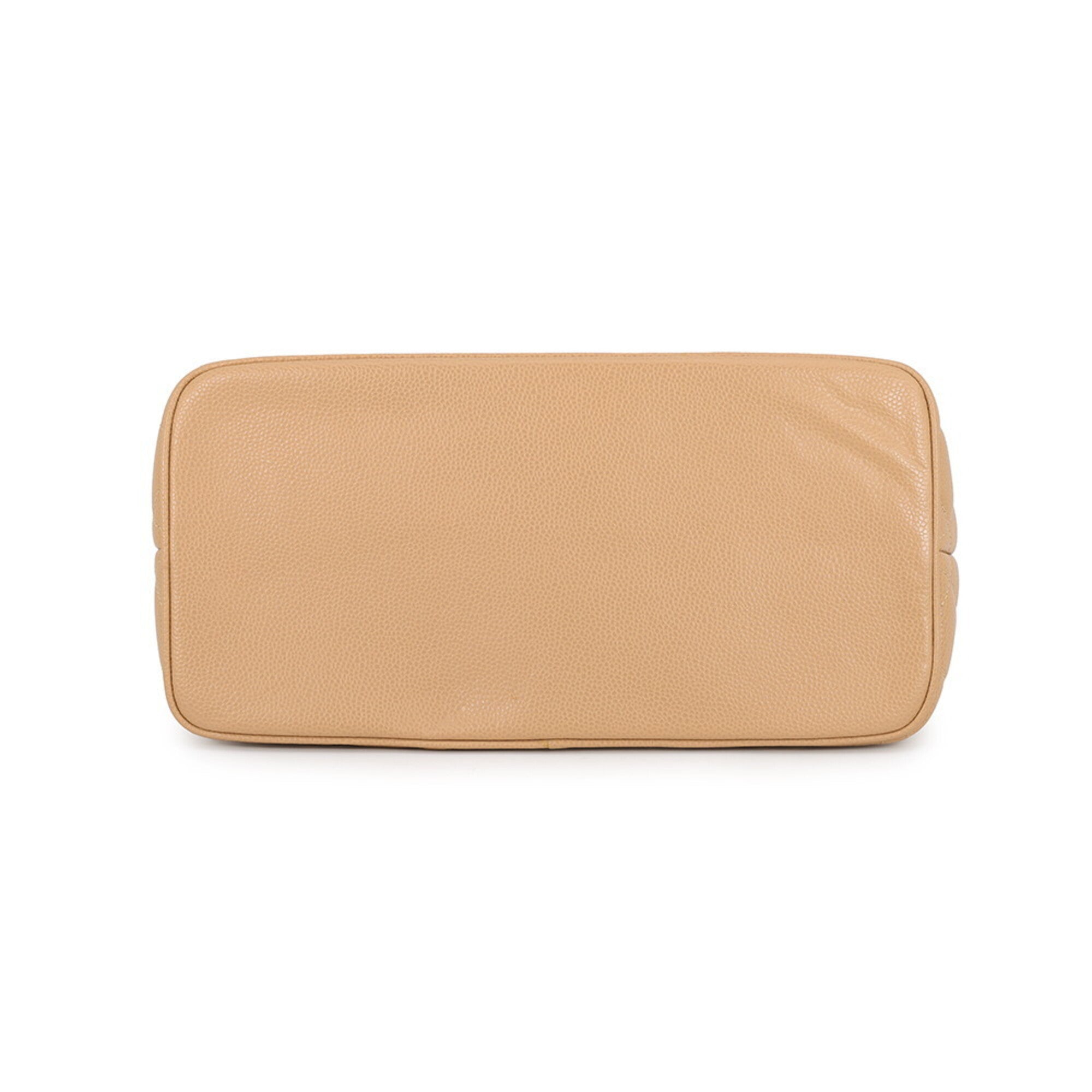 Chanel Beige Grained Calfskin Handbag Tote Bag (Pre-Owned)