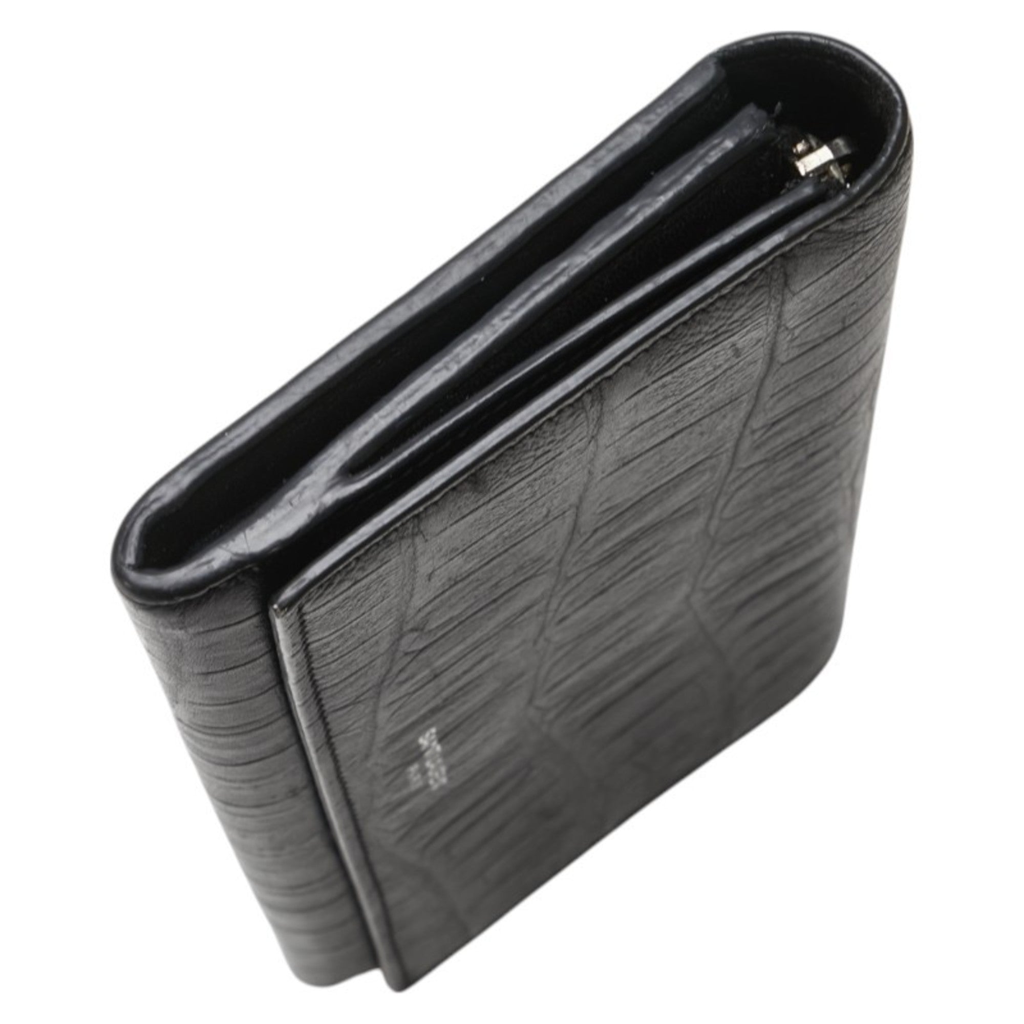 Saint Laurent Black Leather Long Wallet (Bi-Fold) (Pre-Owned)