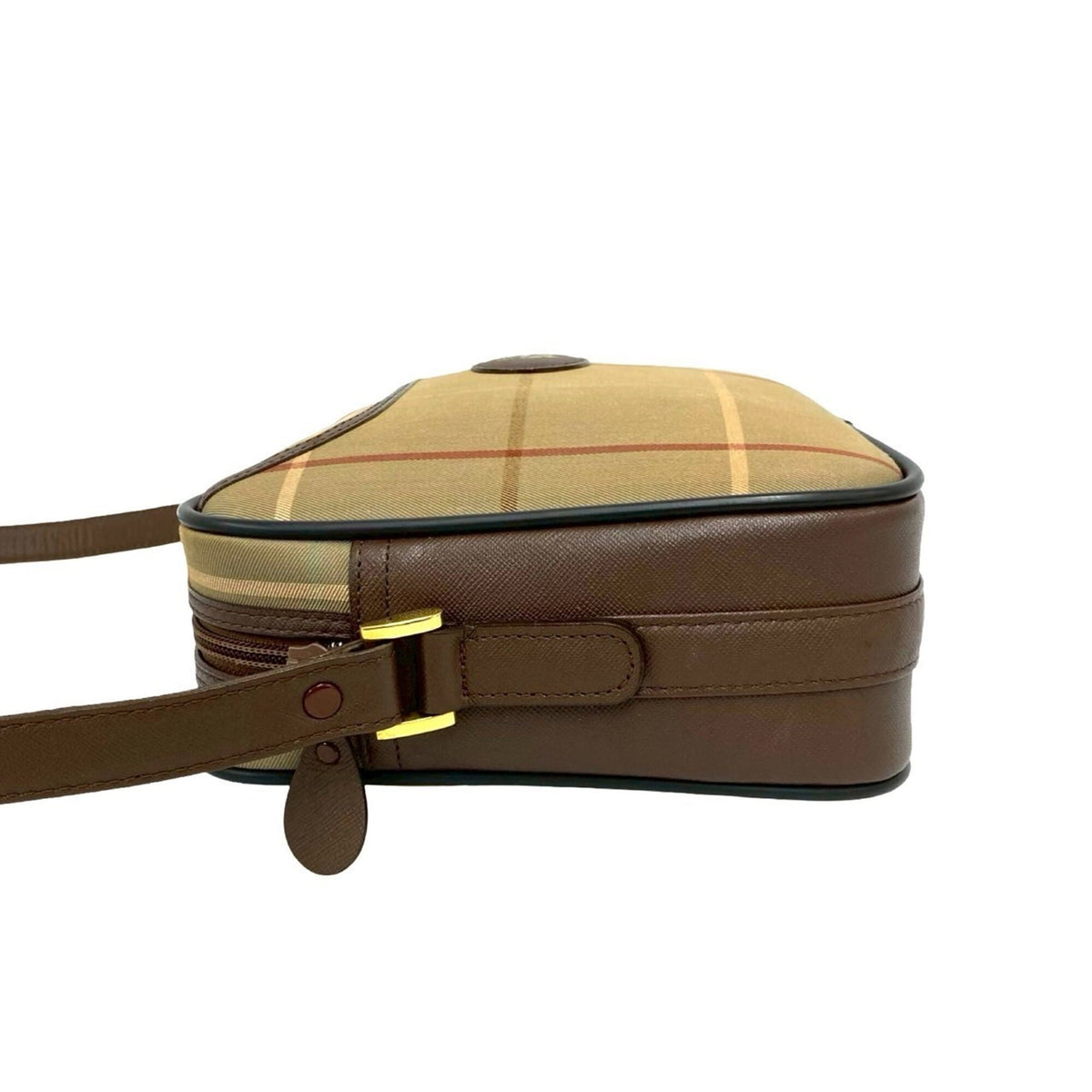 Burberry Brown Khaki Canvas Leather Shoulder Bag (Pre-Owned)