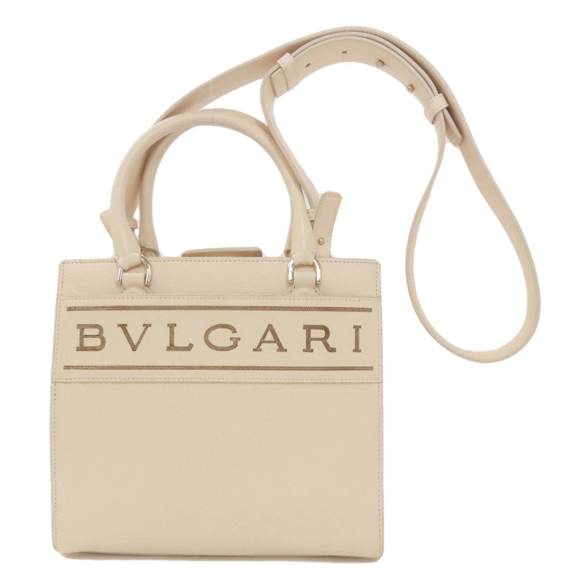 Bvlgari Bvlgari Bvlgari White Leather Handbag (Pre-Owned)