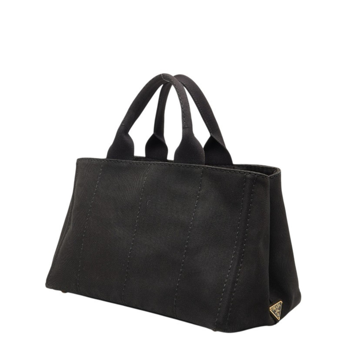 Prada Black Canapa Canvas Handbag (Pre-Owned)