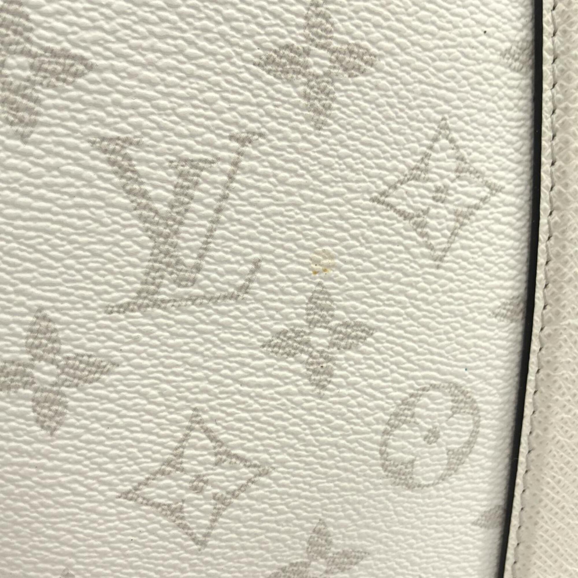 Louis Vuitton White Coated Canvas Leather Handbag Tote Bag (Pre-Owned)