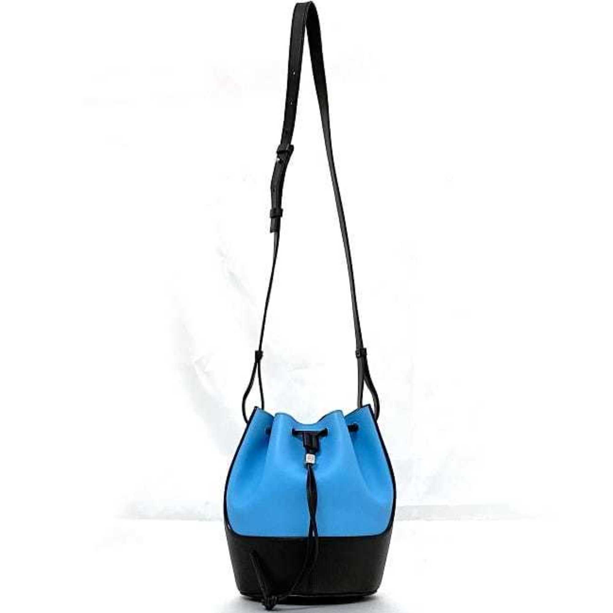Loewe Black Light Blue Leather Shoulder Bag (Pre-Owned)