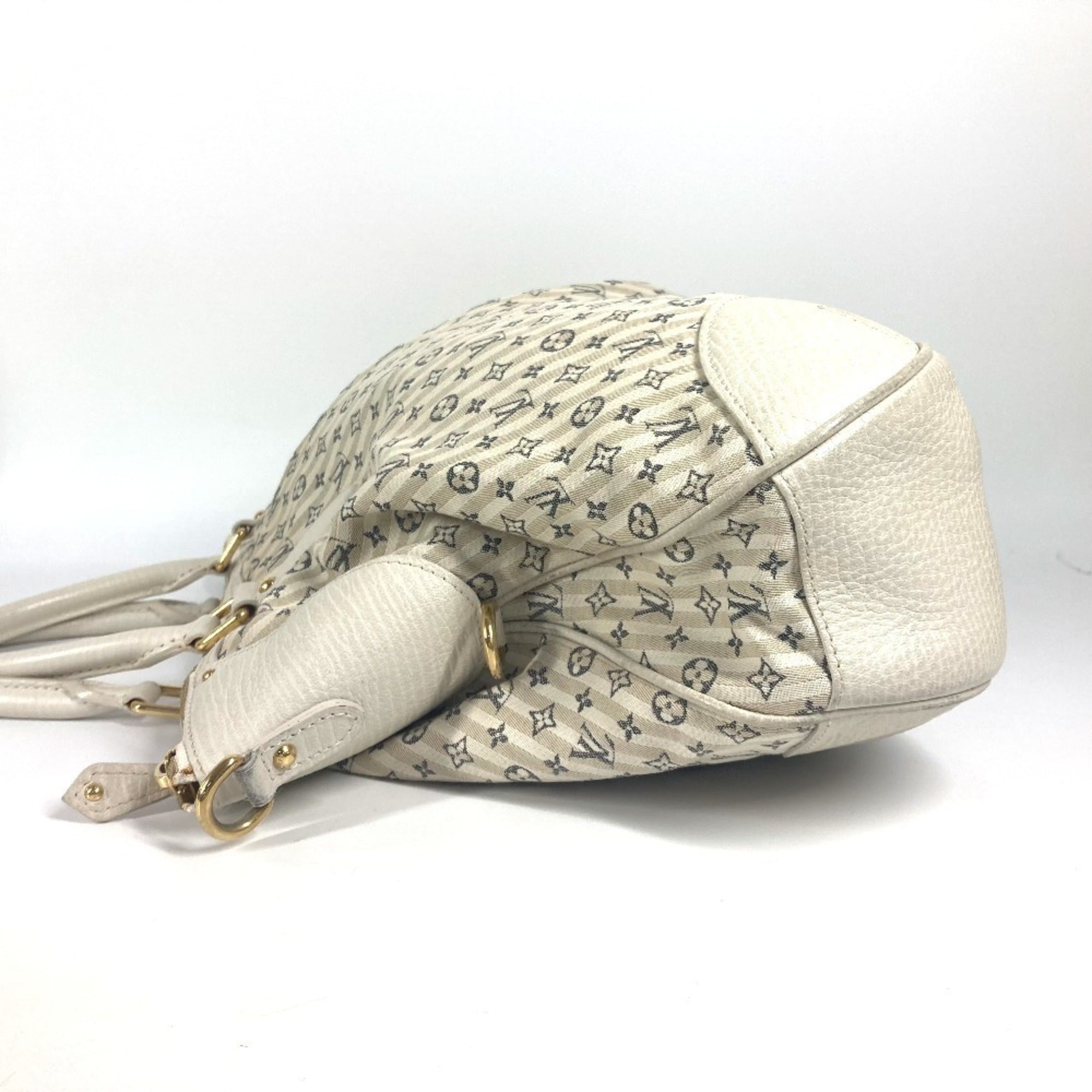 Louis Vuitton Blue White Monogram Mini Handbag Shoulder Bag Tote Bag (Pre-Owned)