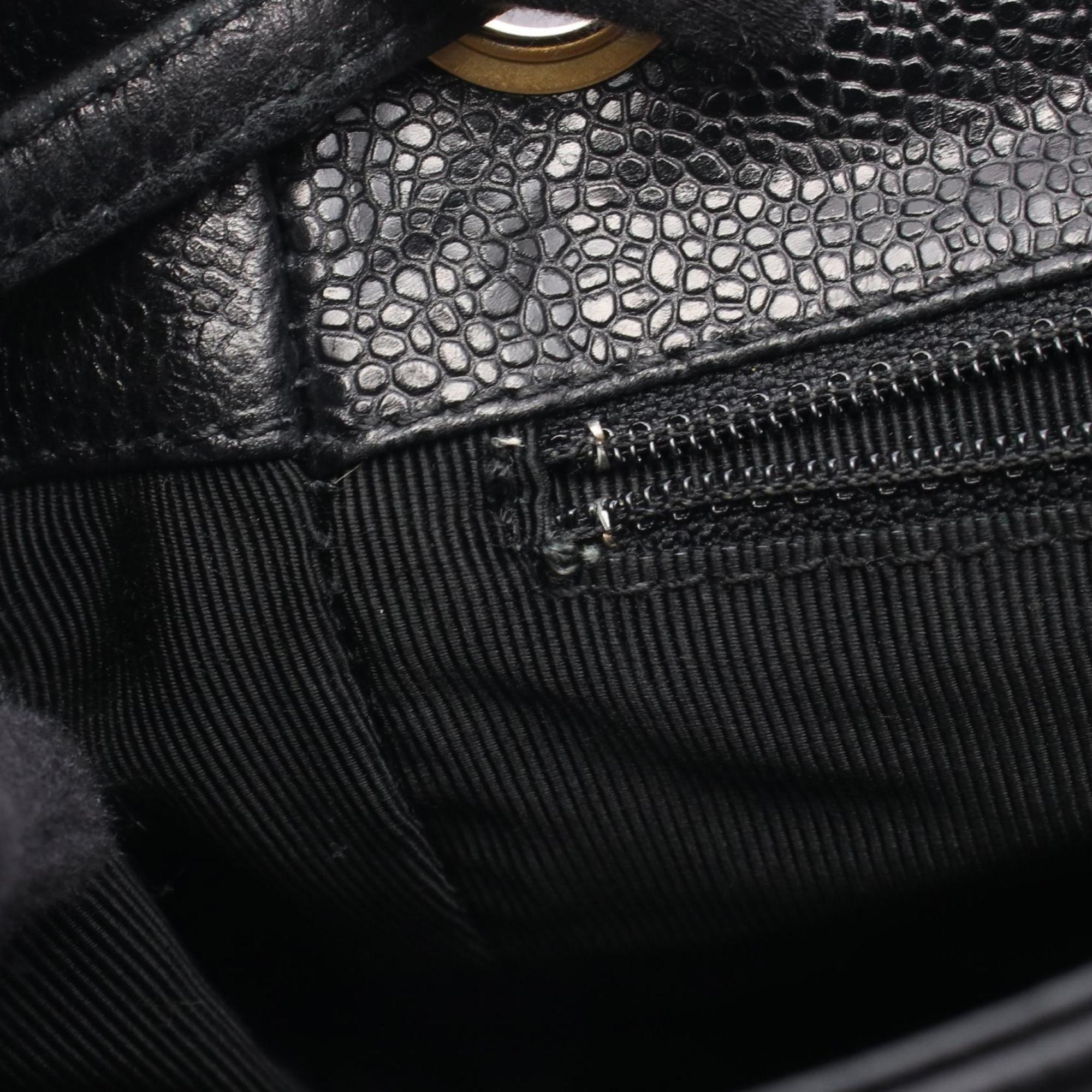 Chanel Black Leather Backpack Handbag (Pre-Owned)