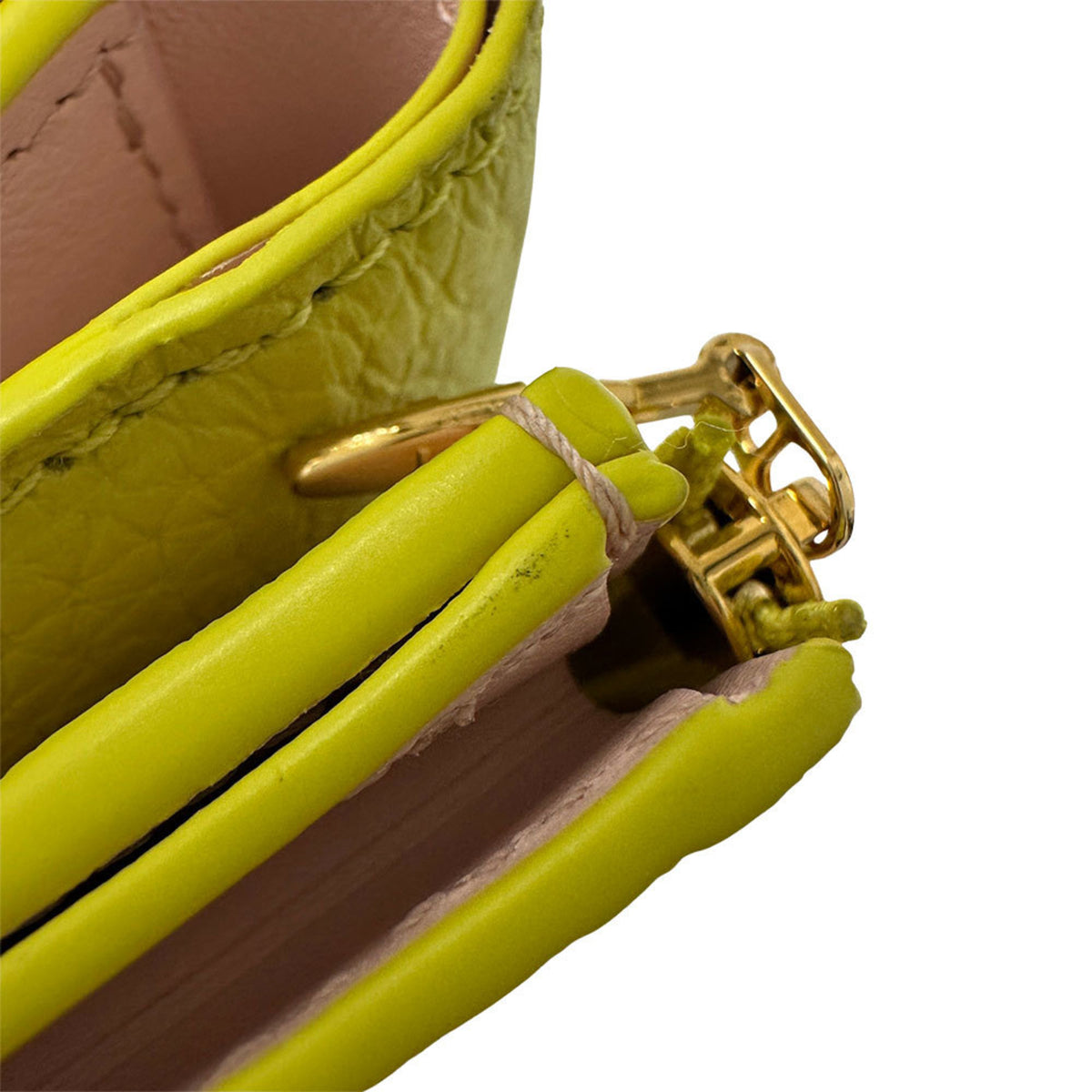 Louis Vuitton Taurillon Yellow Leather Wallet (Tri-Fold) (Pre-Owned)