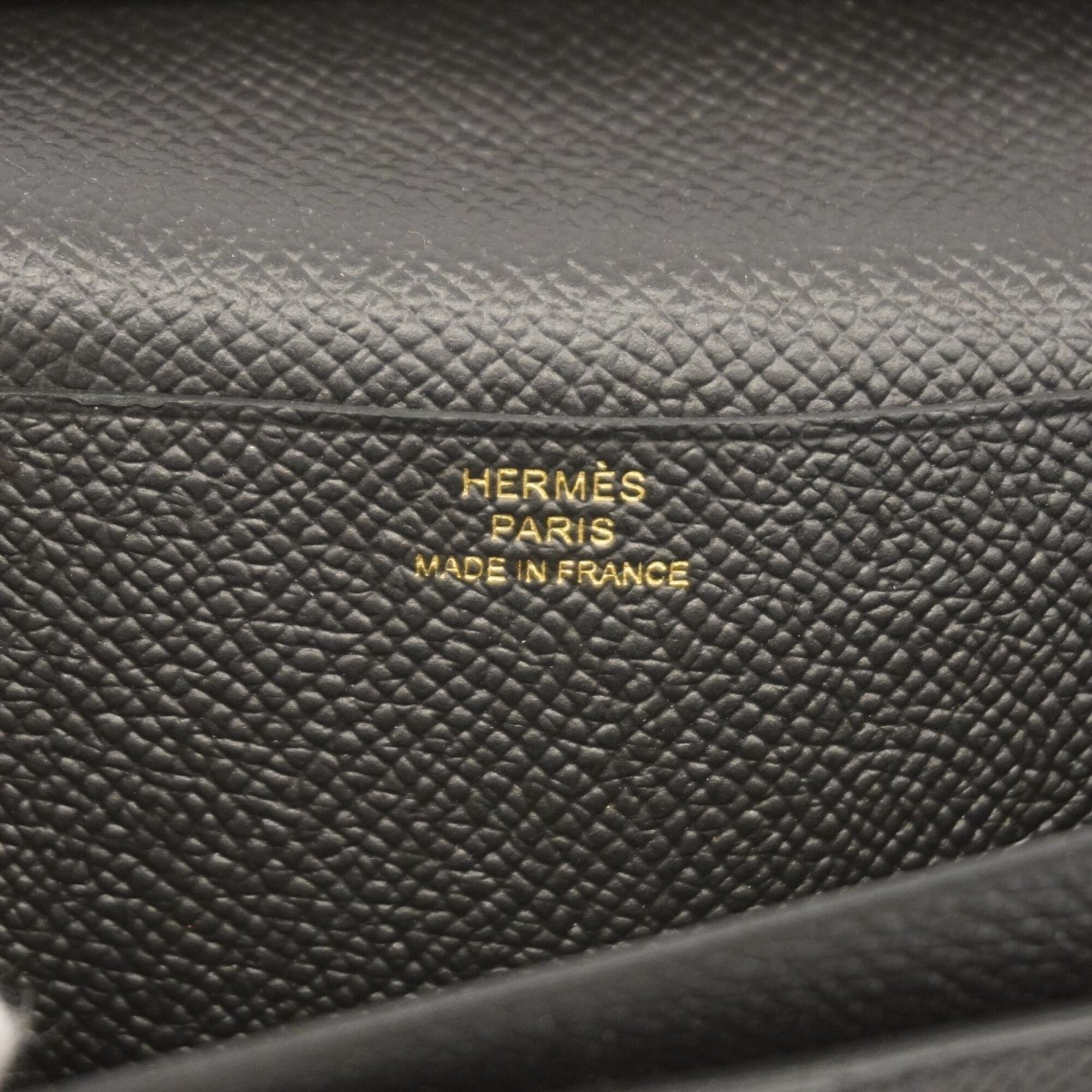 Hermes Black Leather Long Wallet (Bi-Fold) (Pre-Owned)