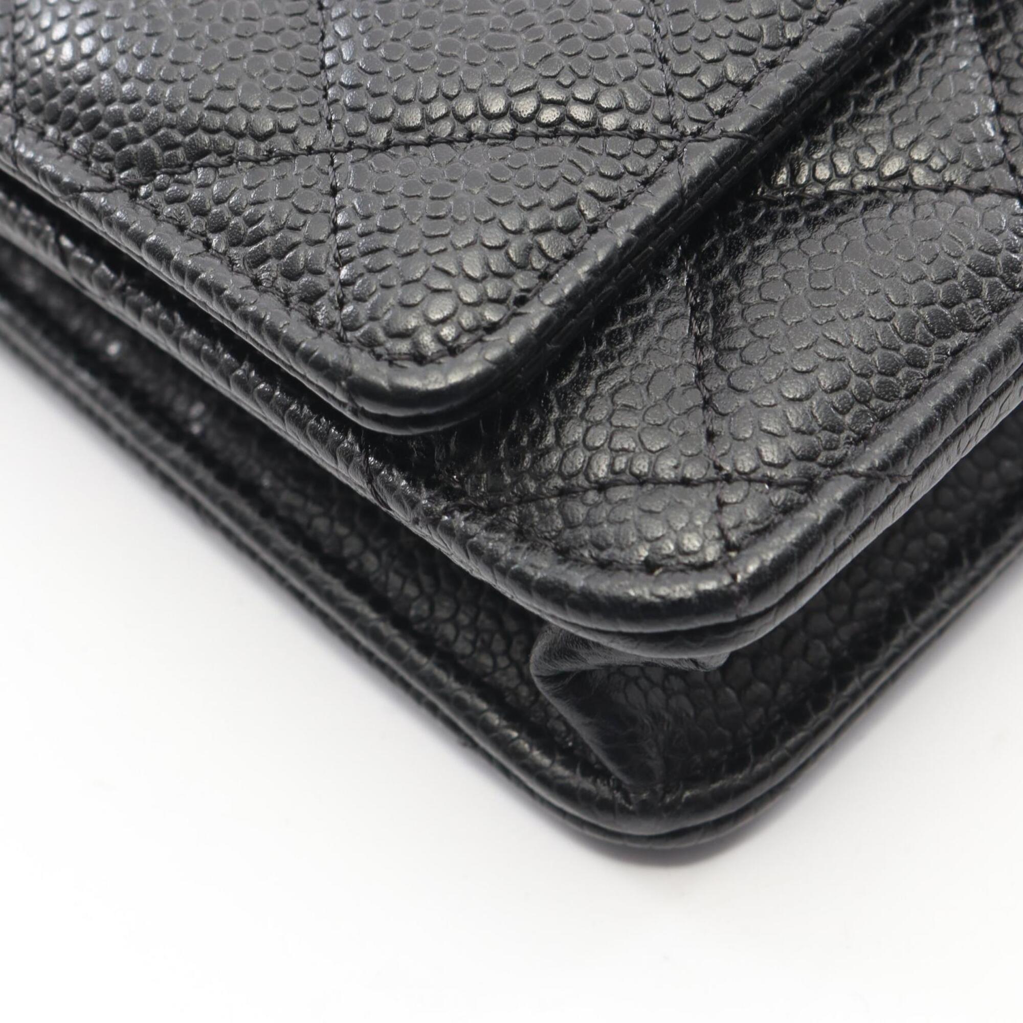 Chanel Black Grained Calfskin Handbag Shoulder Bag (Pre-Owned)