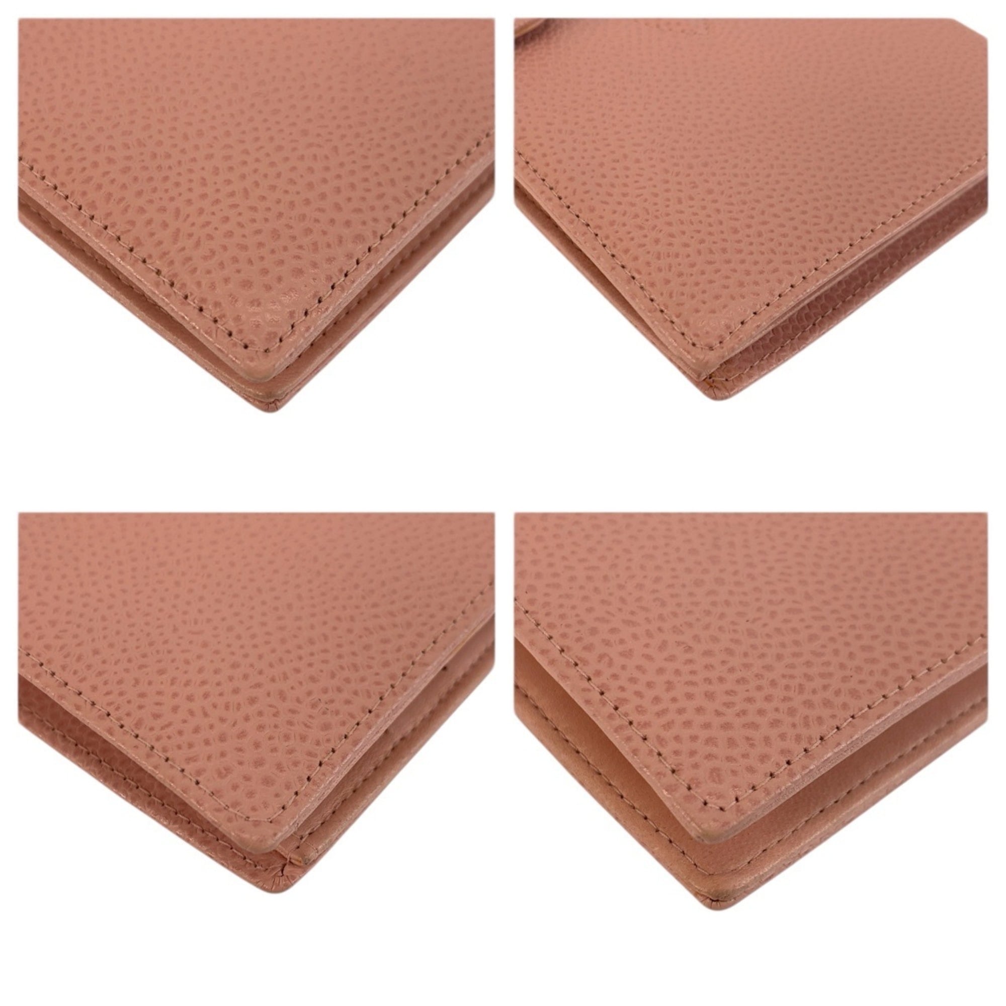 Chanel Pink Leather Middle Wallet (Bi-Fold) (Pre-Owned)