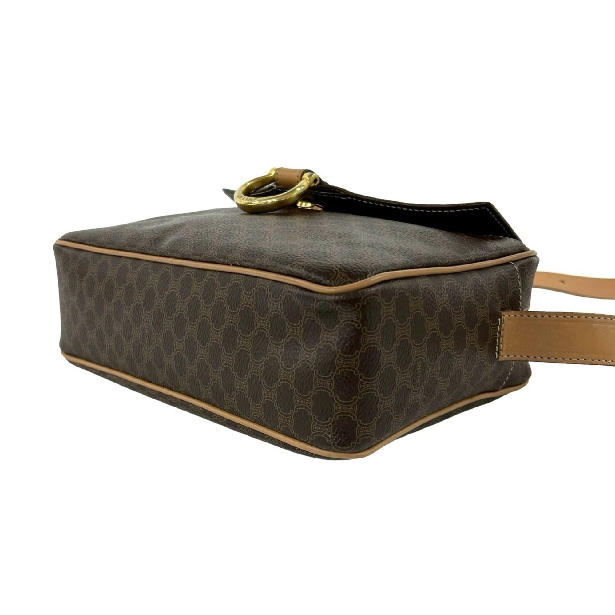Celine Brown Leather Pvc Pochette Shoulder Bag (Pre-Owned)