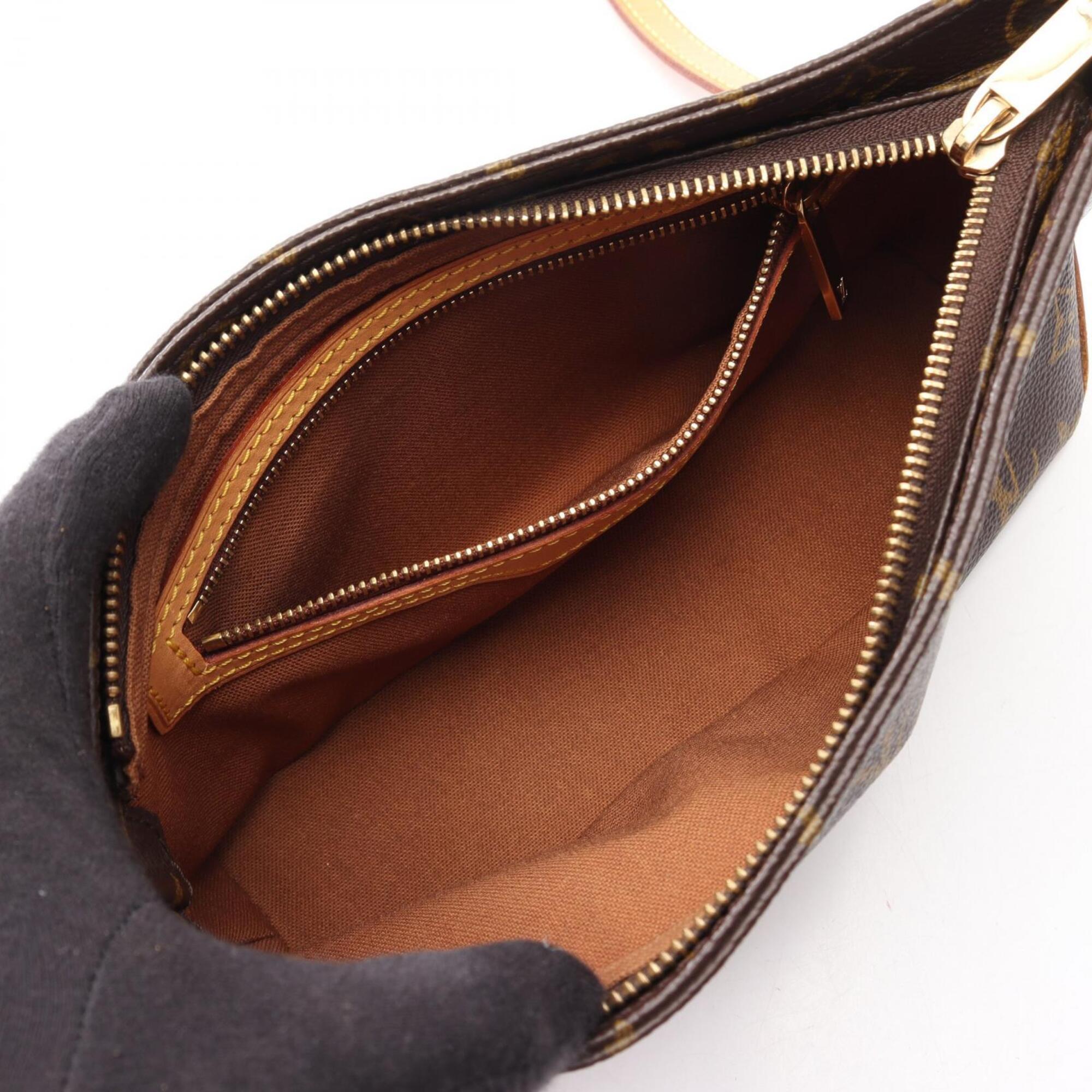 Louis Vuitton Brown Coated Canvas Leather Handbag Shoulder Bag (Pre-Owned)