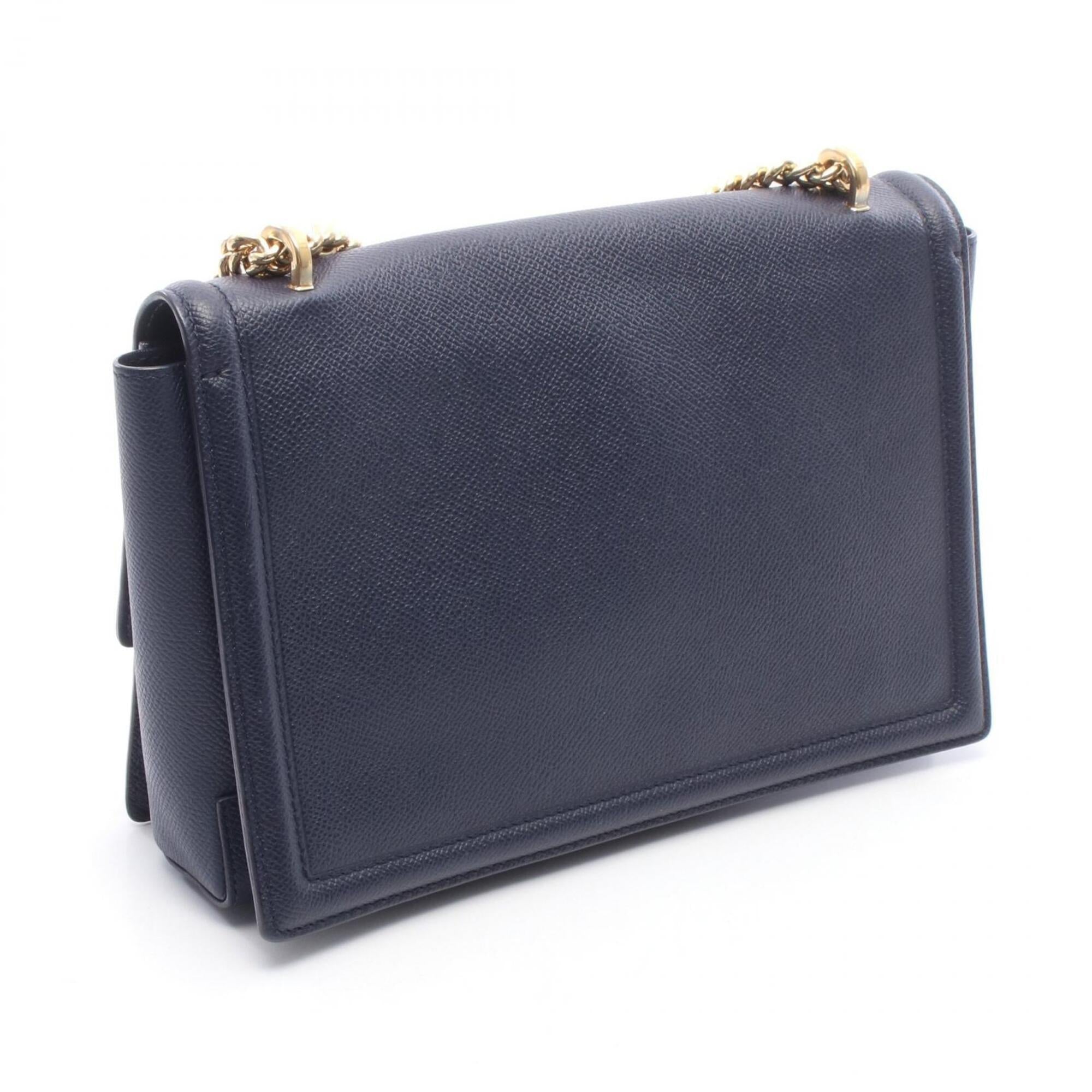 Salvatore Ferragamo Navy Leather Handbag Shoulder Bag (Pre-Owned)