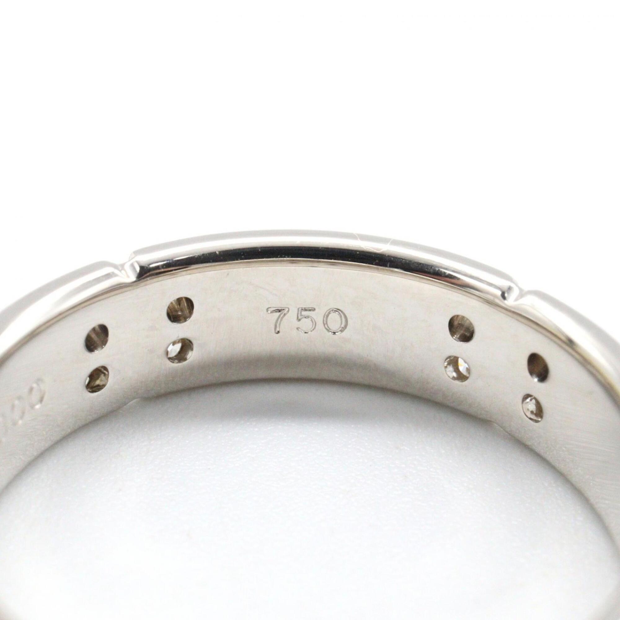 Tiffany Silver Clear White Gold (18K) Band Ring (Pre-Owned)