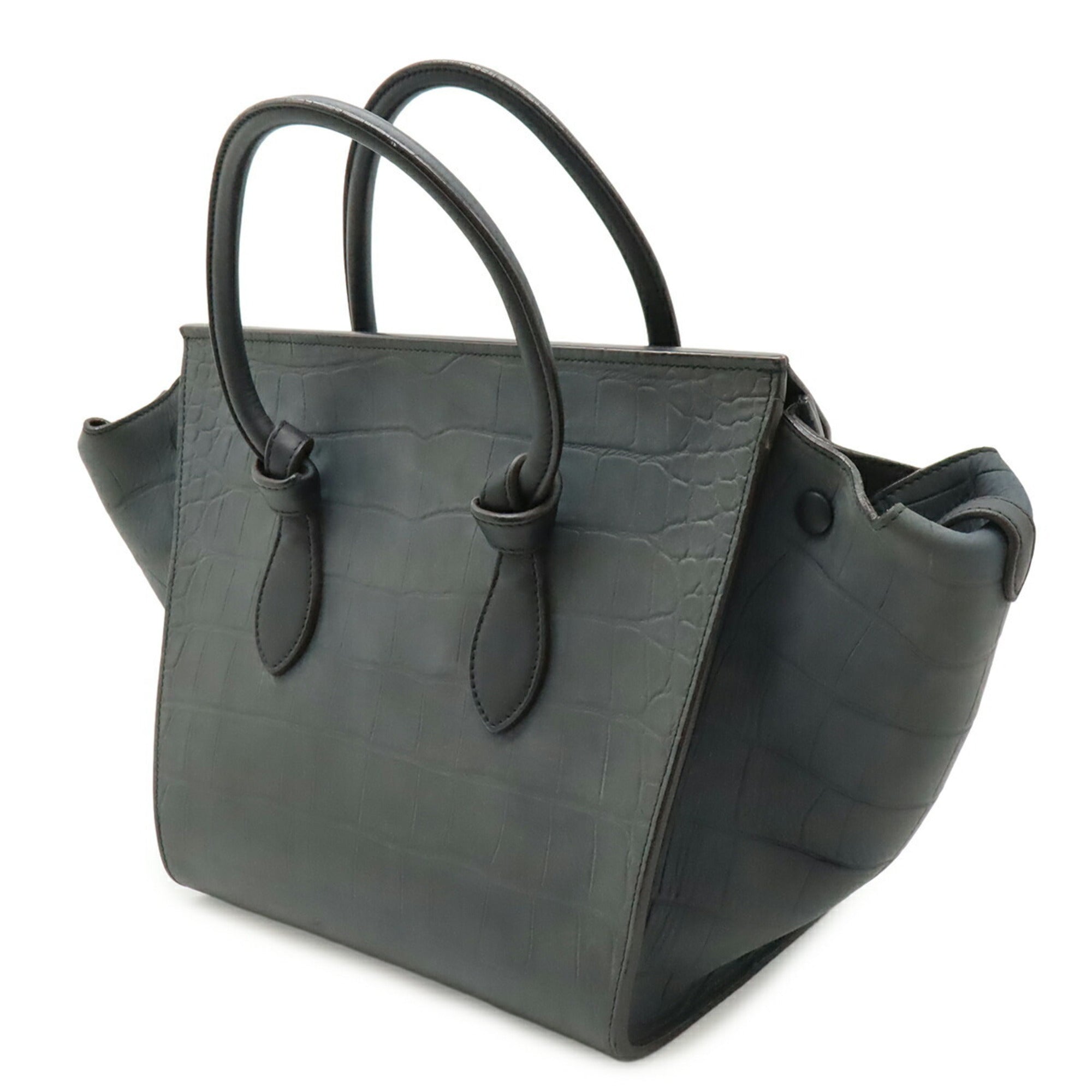Celine Black Navy Leather Handbag Tote Bag (Pre-Owned)