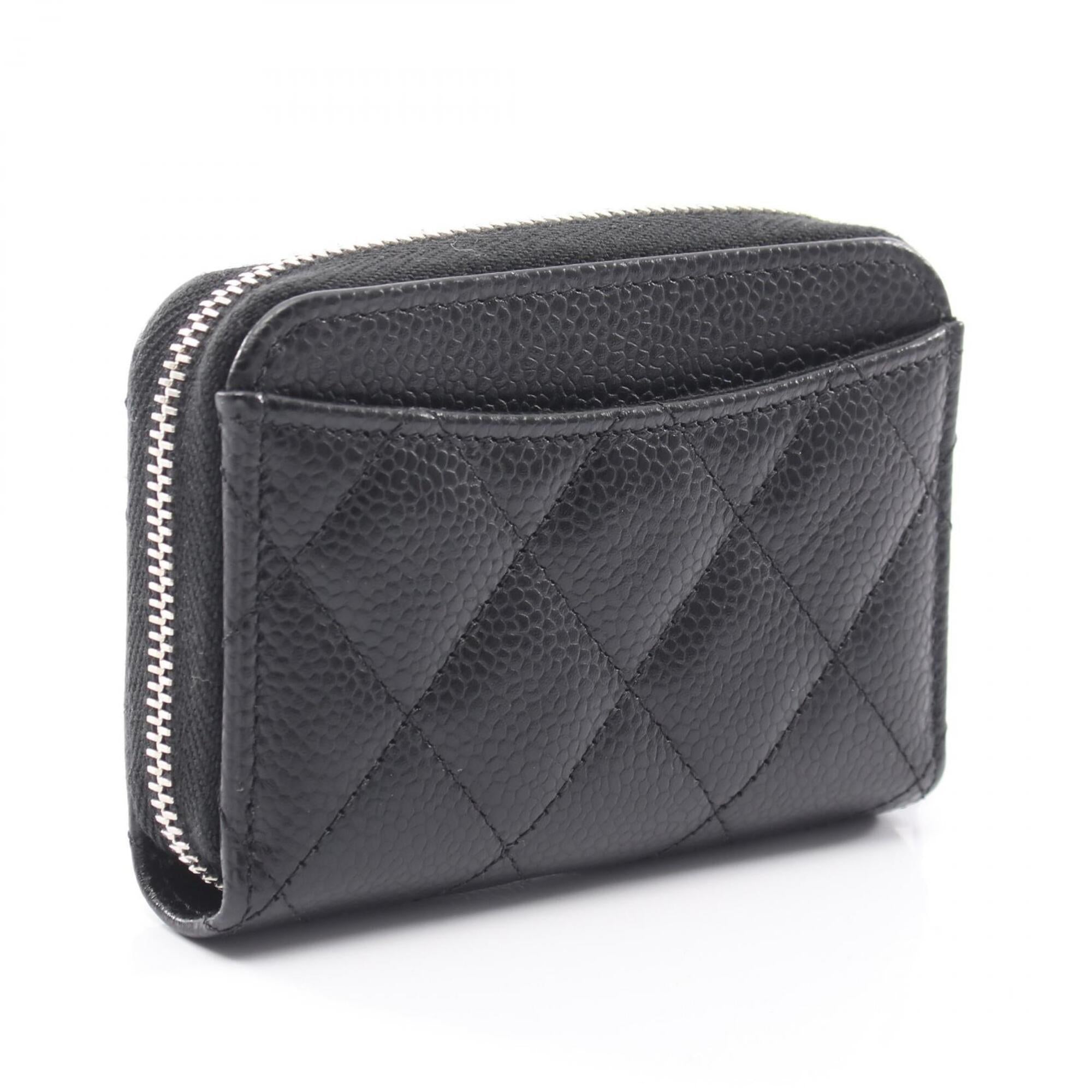 Chanel Black Grained Calfskin Coin Purse/Coin Case (Pre-Owned)