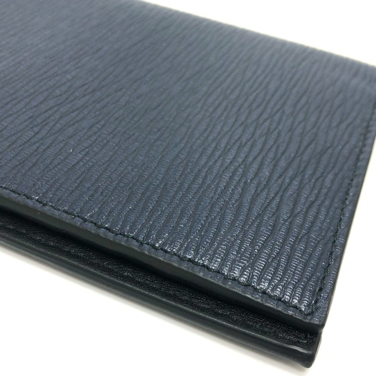Salvatore Ferragamo Gancini Navy Leather Long Wallet (Bi-Fold) (Pre-Owned)