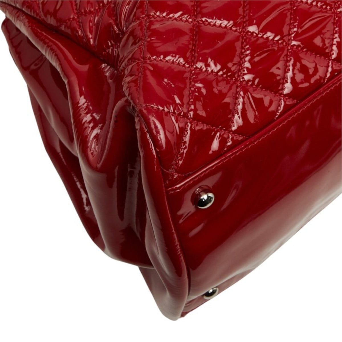 Chanel Red Color Leather Shoulder Bag Tote Bag (Pre-Owned)