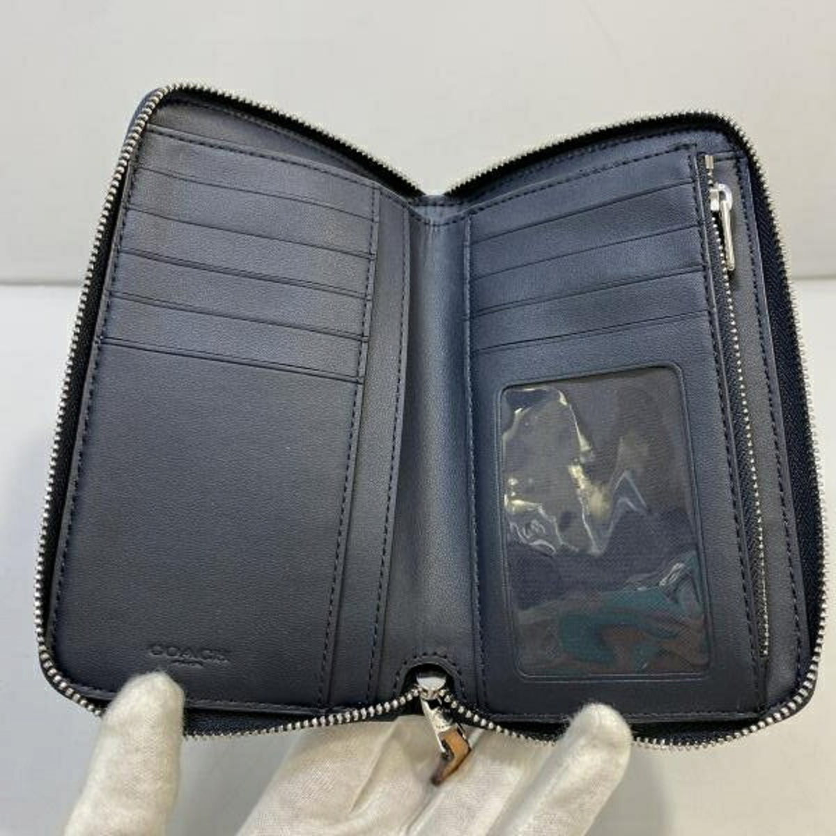 Coach Signature Blue Long Wallet (Bi-Fold) (Pre-Owned)