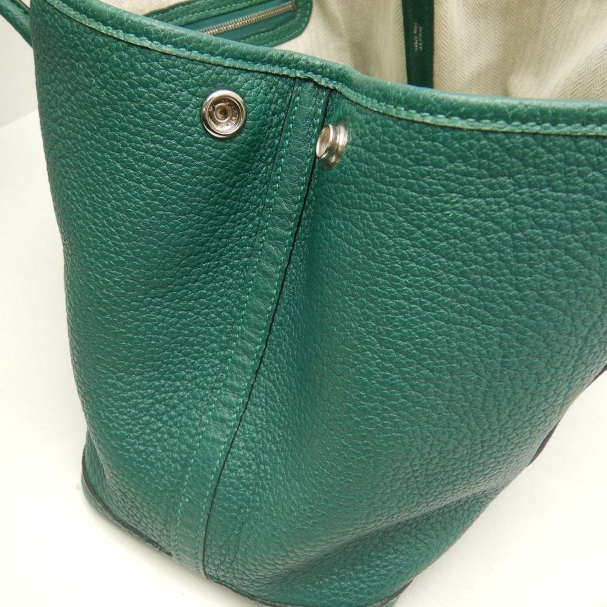 Hermes Garden Green Negonda Leather Handbag (Pre-Owned)