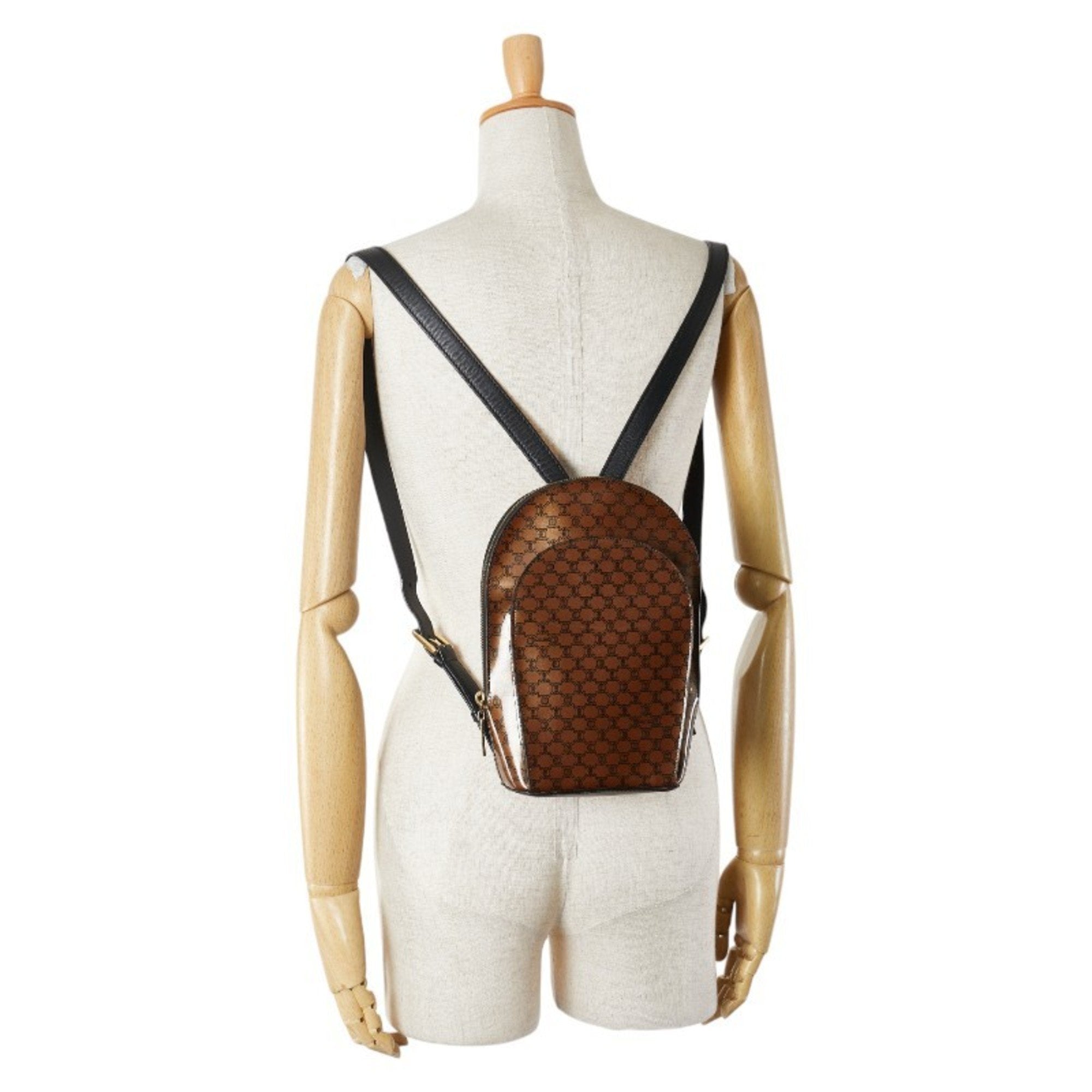 Celine Black Brown Leather Backpack (Pre-Owned)
