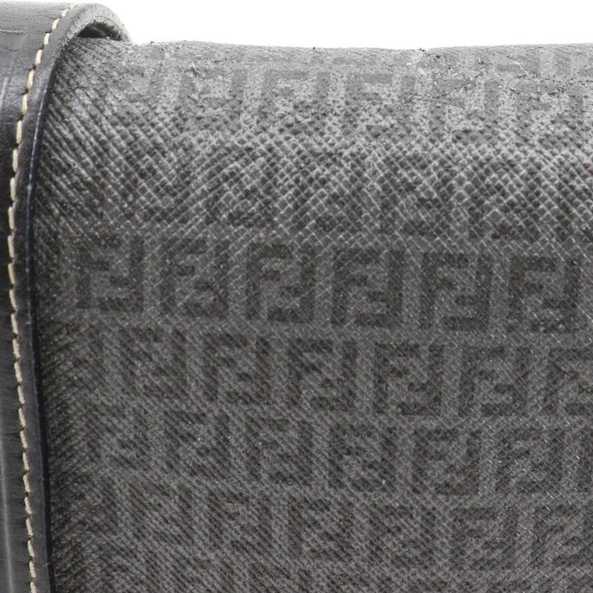 Fendi Zucchino Gray Zucchino Pochette Shoulder Bag (Pre-Owned)