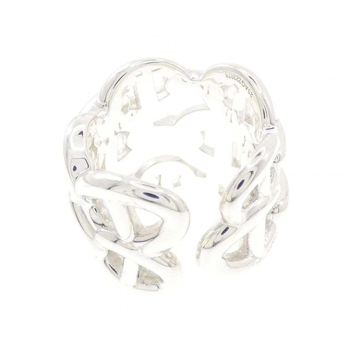 Hermes Silver 925 Band Ring (Pre-Owned)