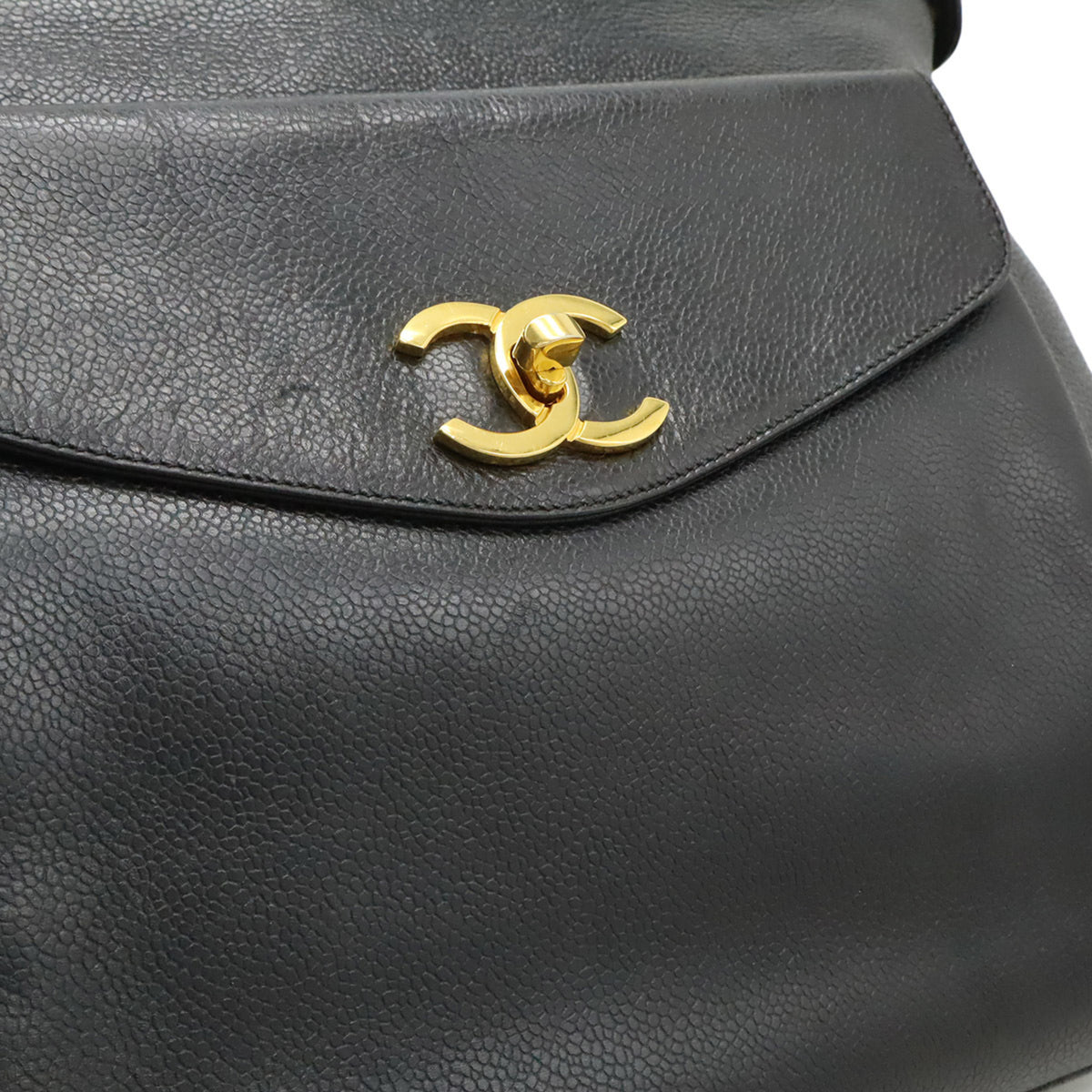 Chanel Black Leather Shoulder Bag Tote Bag (Pre-Owned)