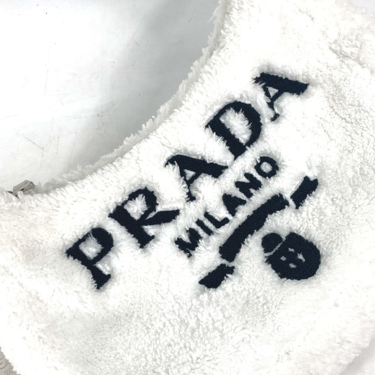 Prada Black White Fabric Handbag (Pre-Owned)