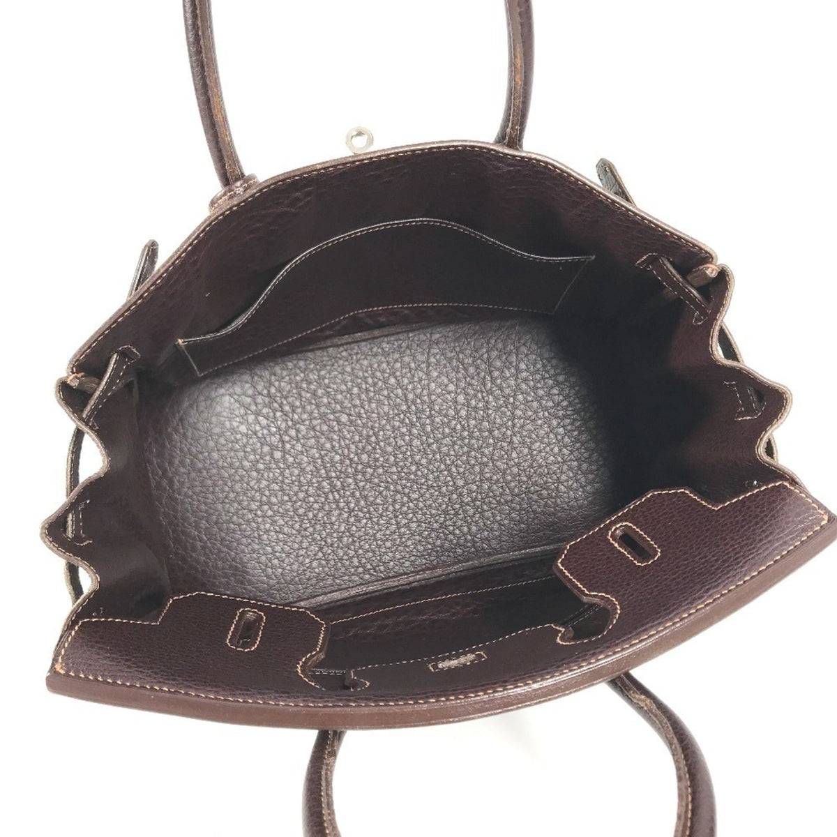 Hermes Brown Havane Fjord Leather Handbag Tote Bag (Pre-Owned)