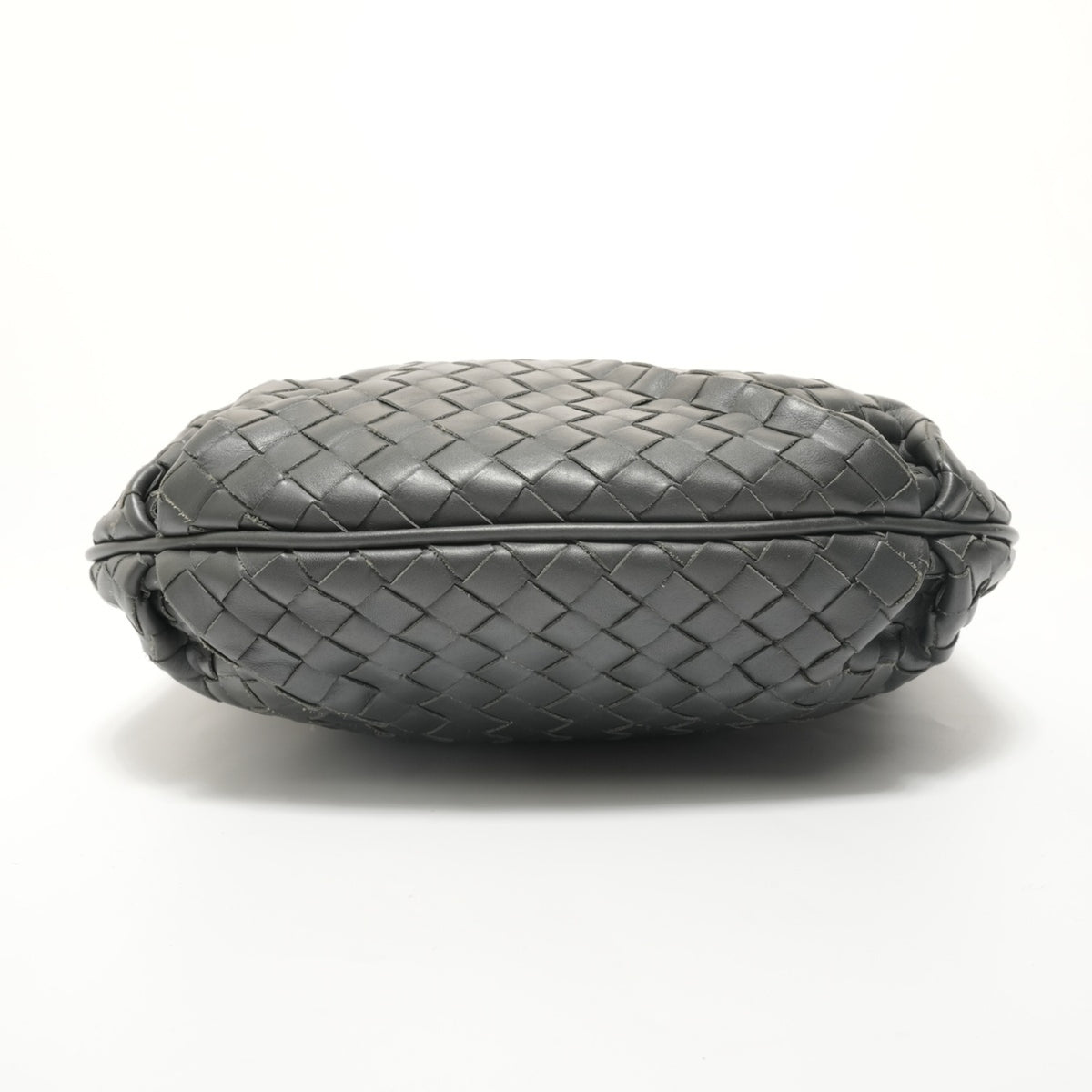 Bottega Veneta Intrecciato Gray Intrecciato Shoulder Bag (Pre-Owned)