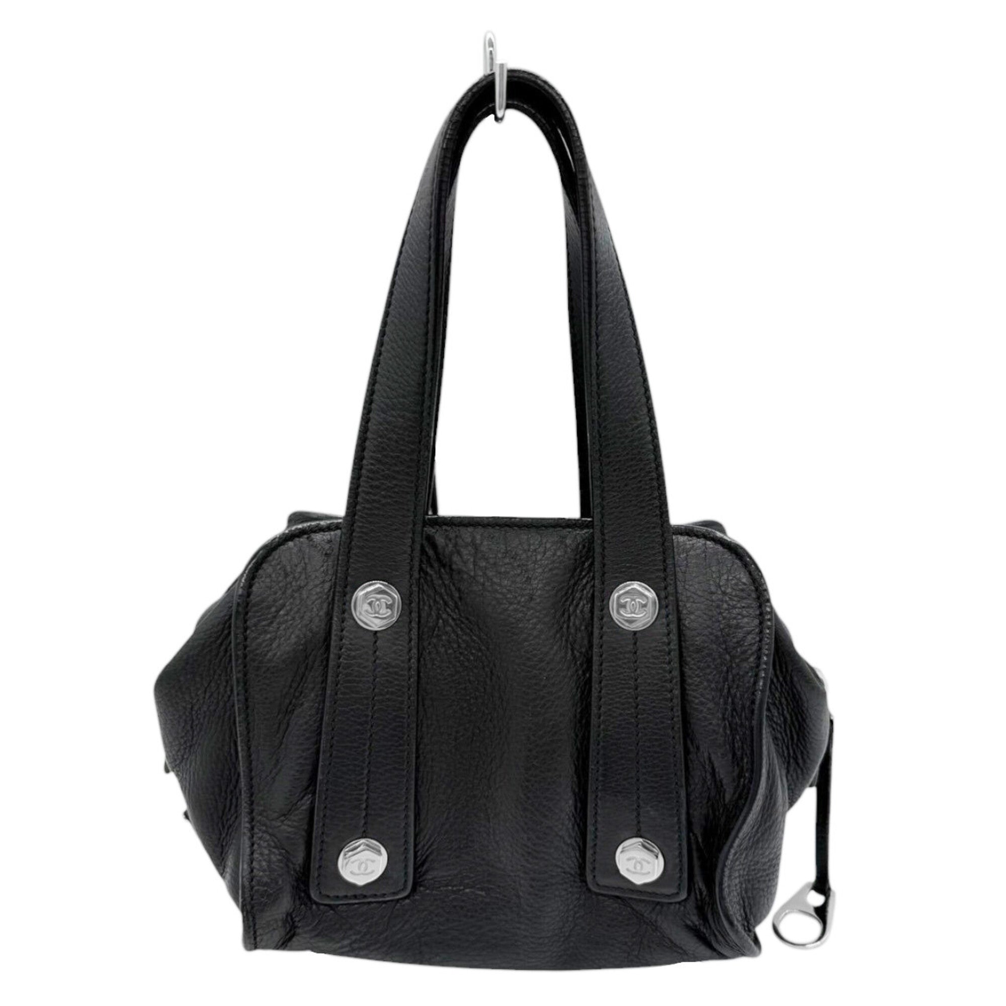 Chanel Black Leather Handbag (Pre-Owned)