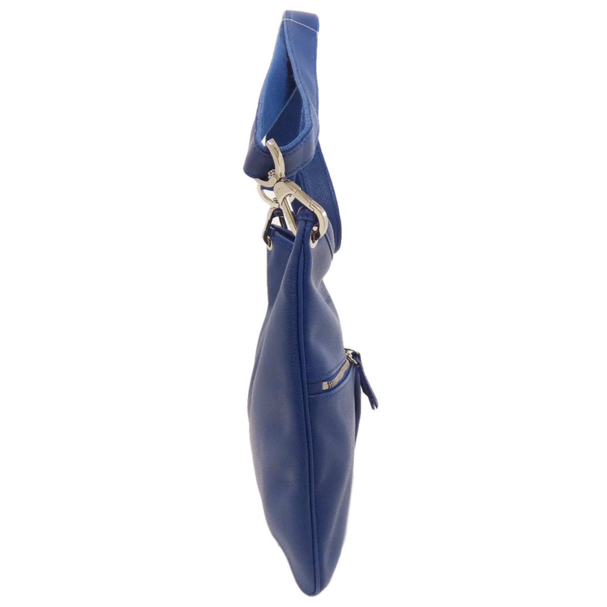 Longchamp Blue Leather Shoulder Bag (Pre-Owned)
