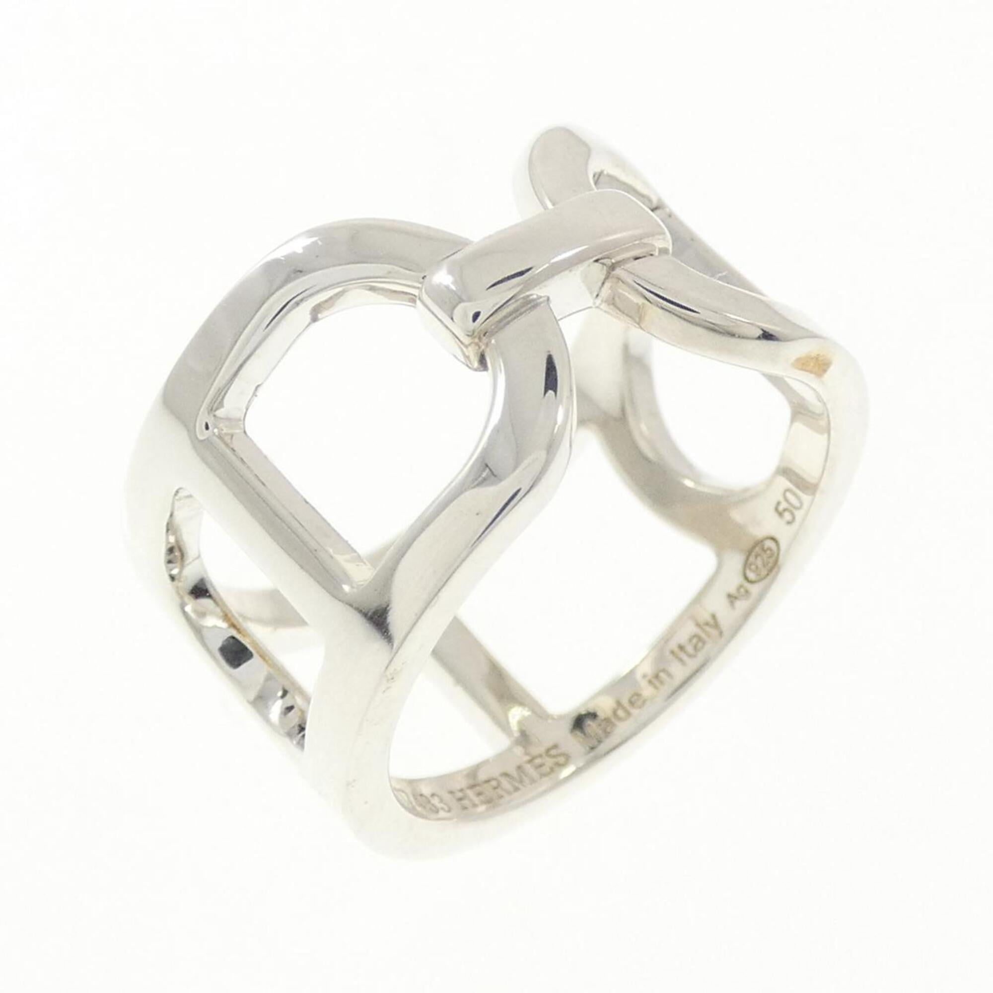 Hermes Silver 925 Band Ring (Pre-Owned)