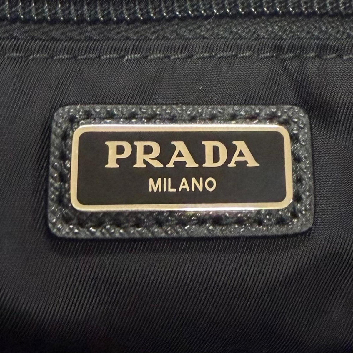 Prada Black Nylon Leather Clutch Bag (Pre-Owned)