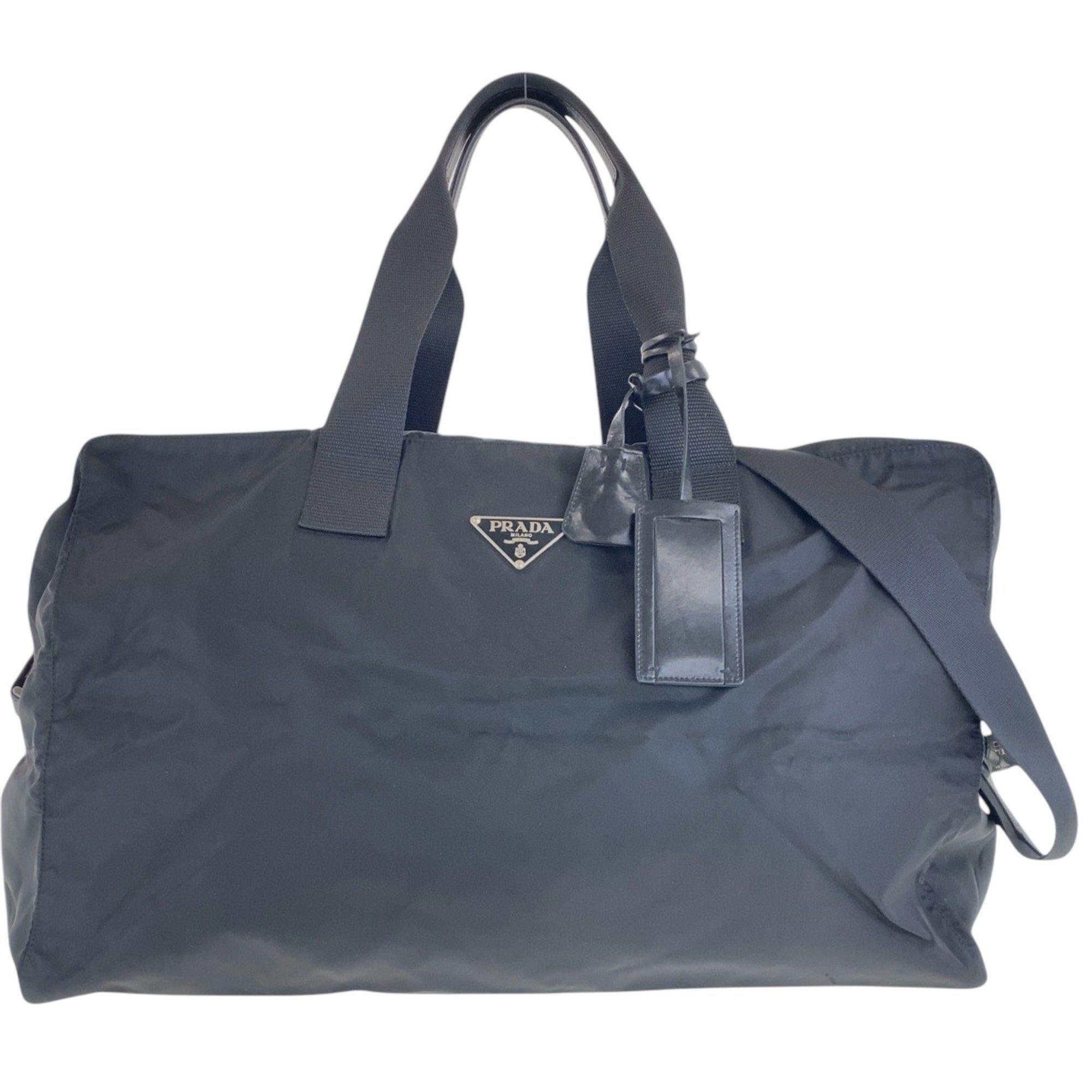 Prada Black Nylon Boston Bag Shoulder Bag (Pre-Owned)